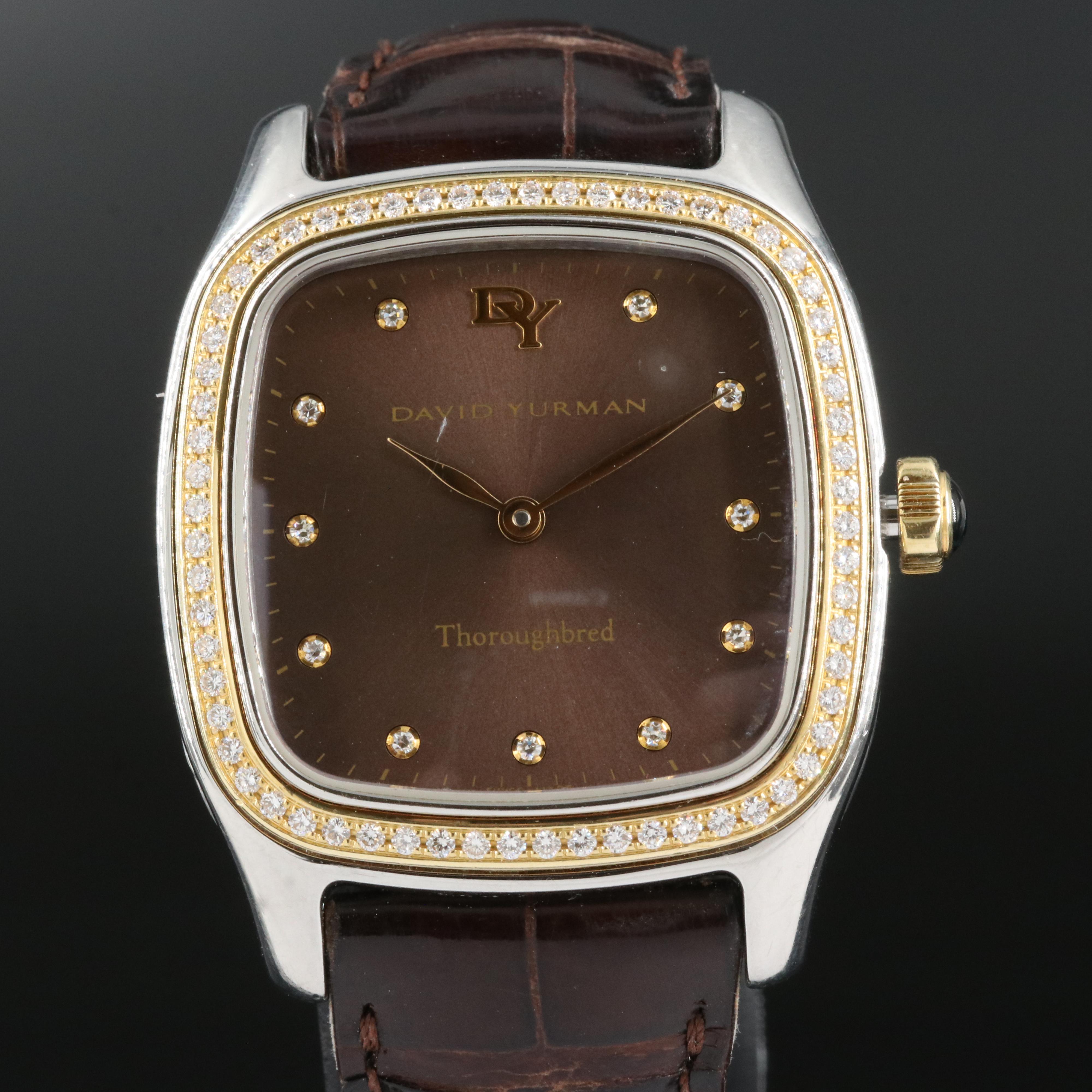 David Yurman Thoroughbred 18K and Stainless Steel Diamond Watch