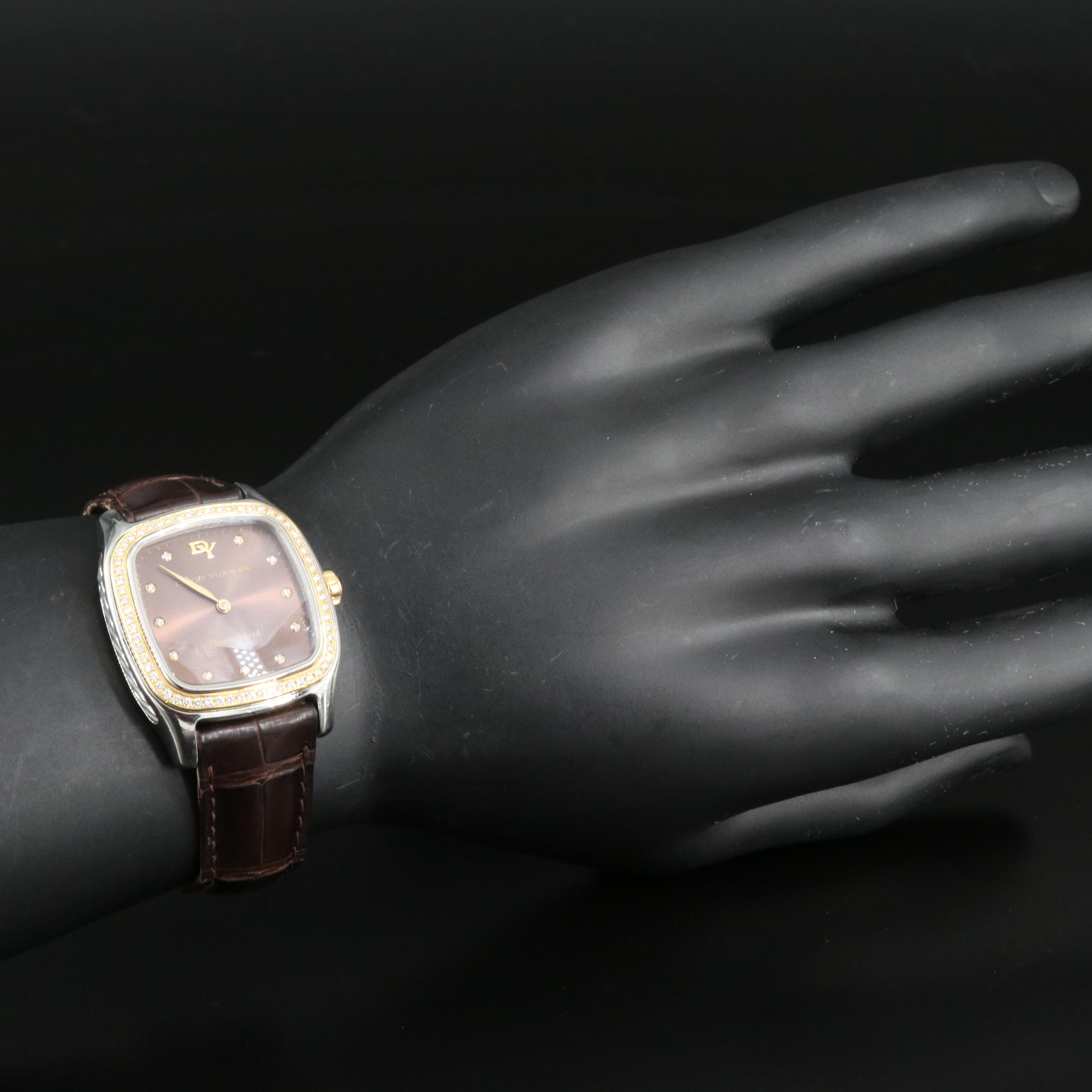 David Yurman Thoroughbred 18K and Stainless Steel Diamond Watch