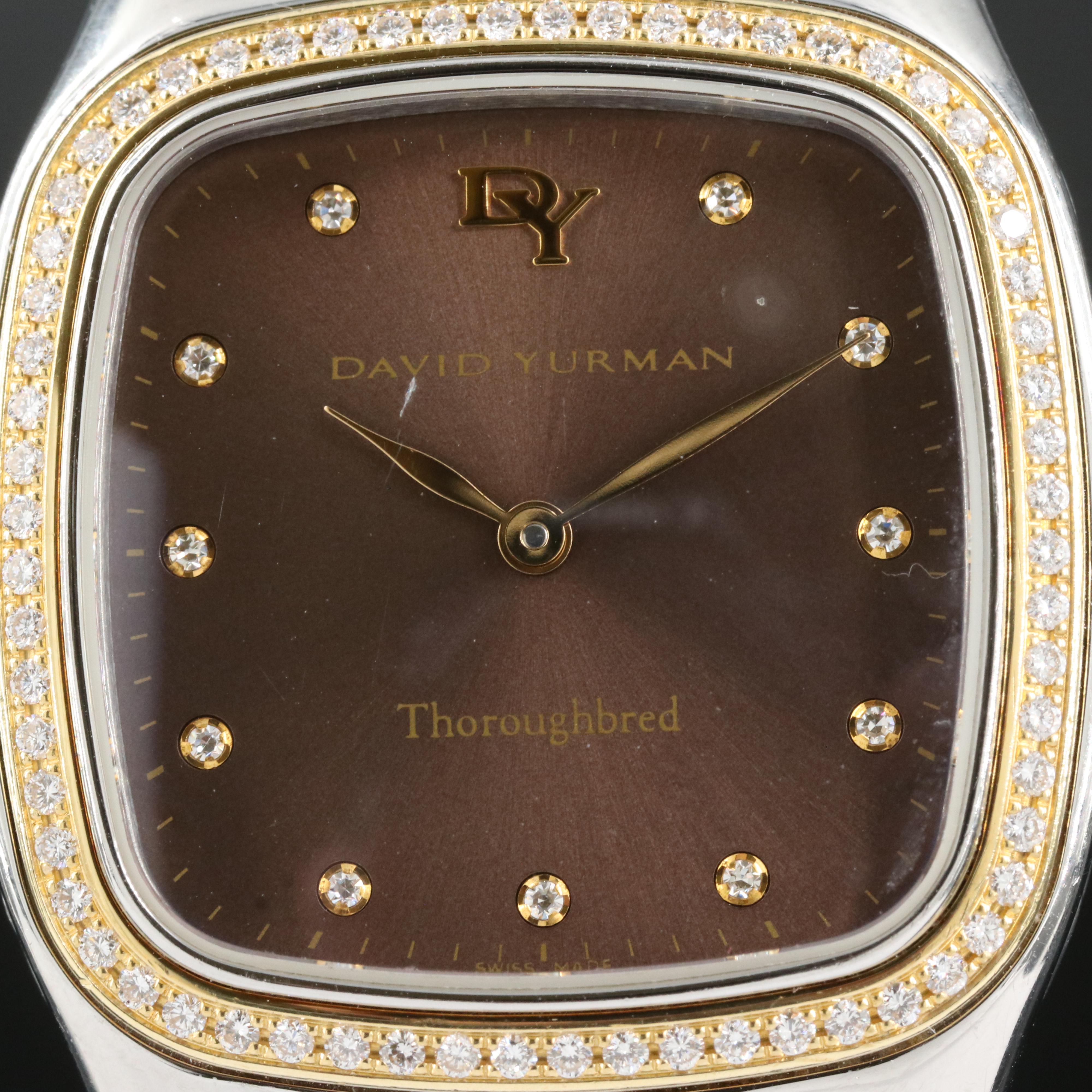 David Yurman Thoroughbred 18K and Stainless Steel Diamond Watch
