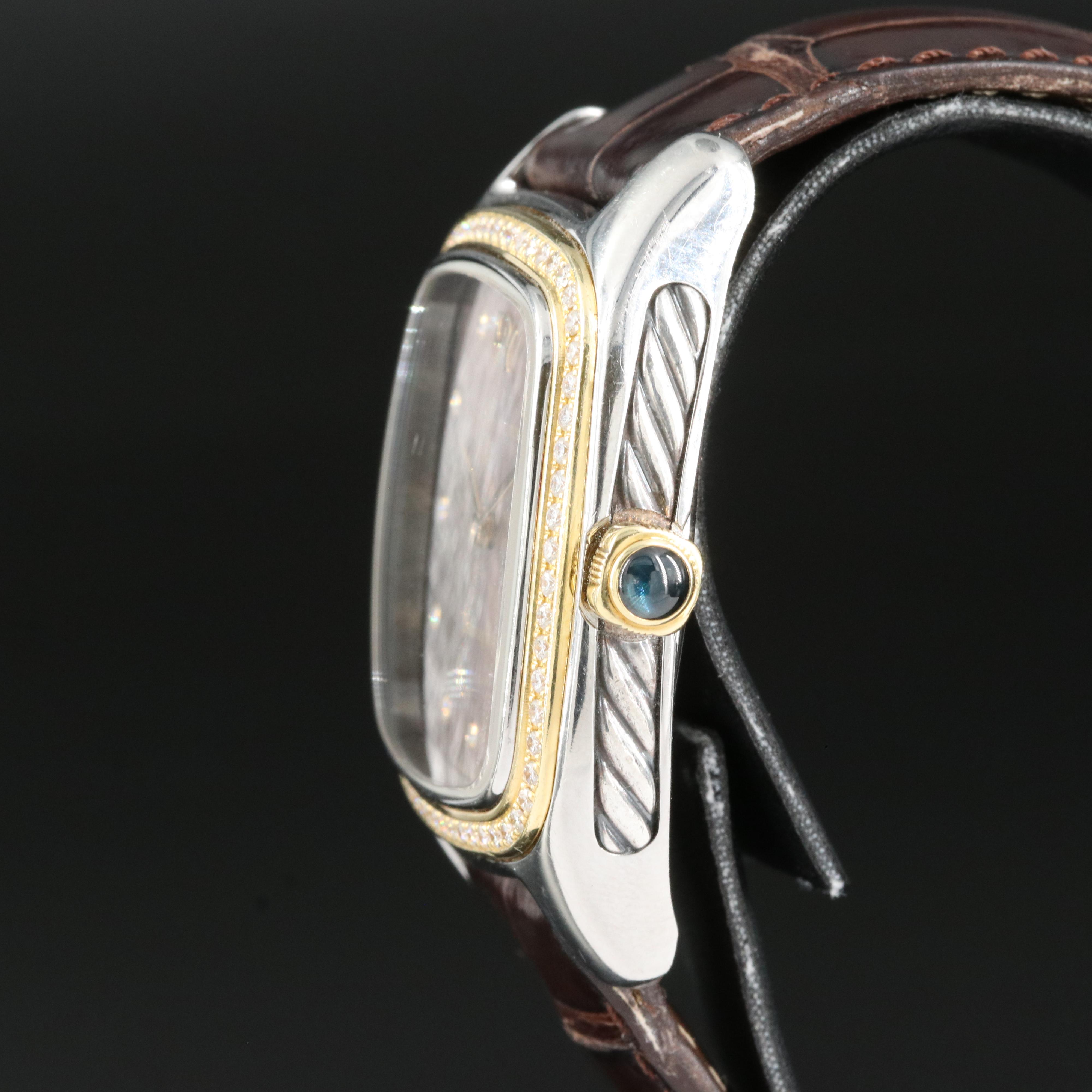 David Yurman Thoroughbred 18K and Stainless Steel Diamond Watch