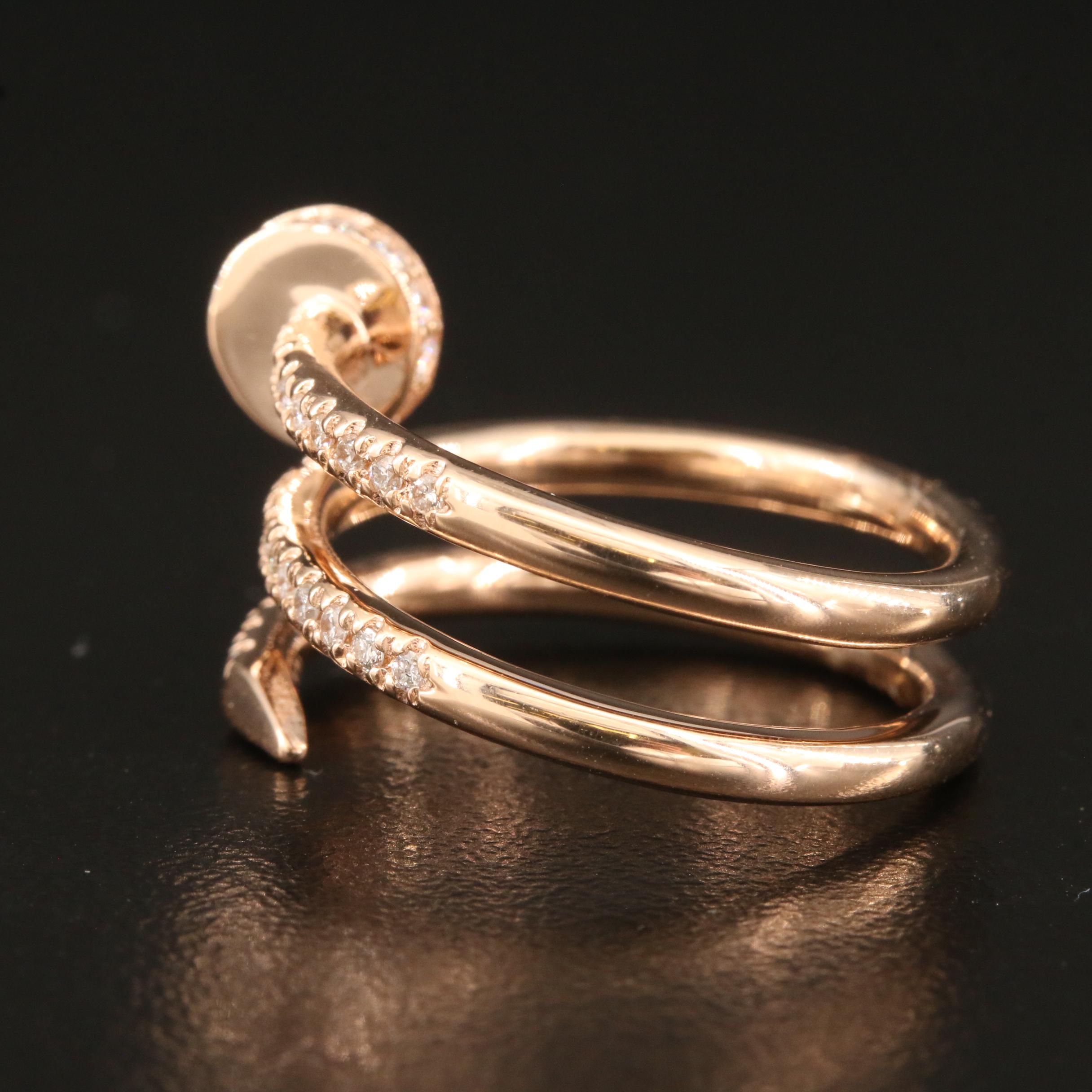 14K Rose Gold 0.55 CTW Diamond Nailhead Ring