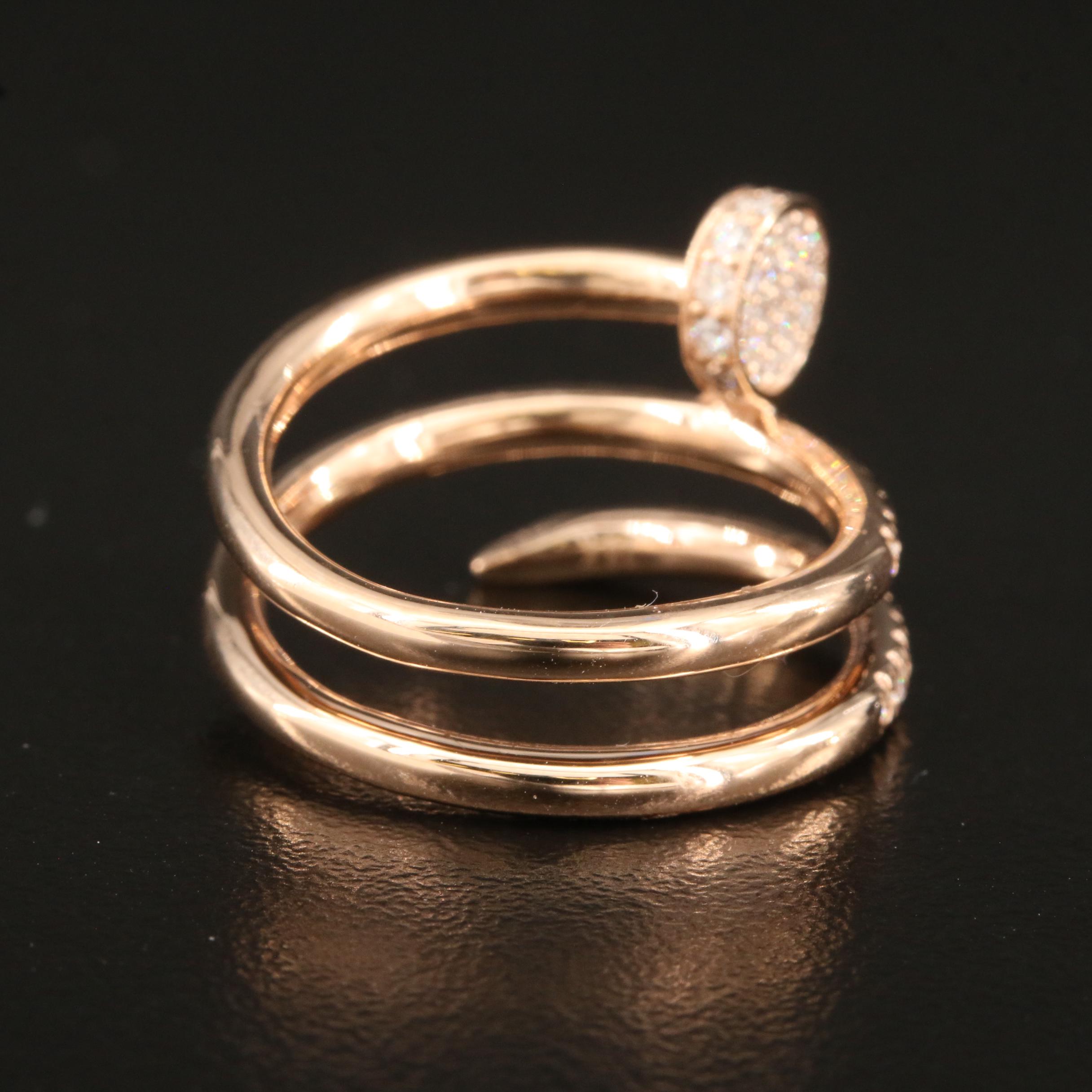 14K Rose Gold 0.55 CTW Diamond Nailhead Ring