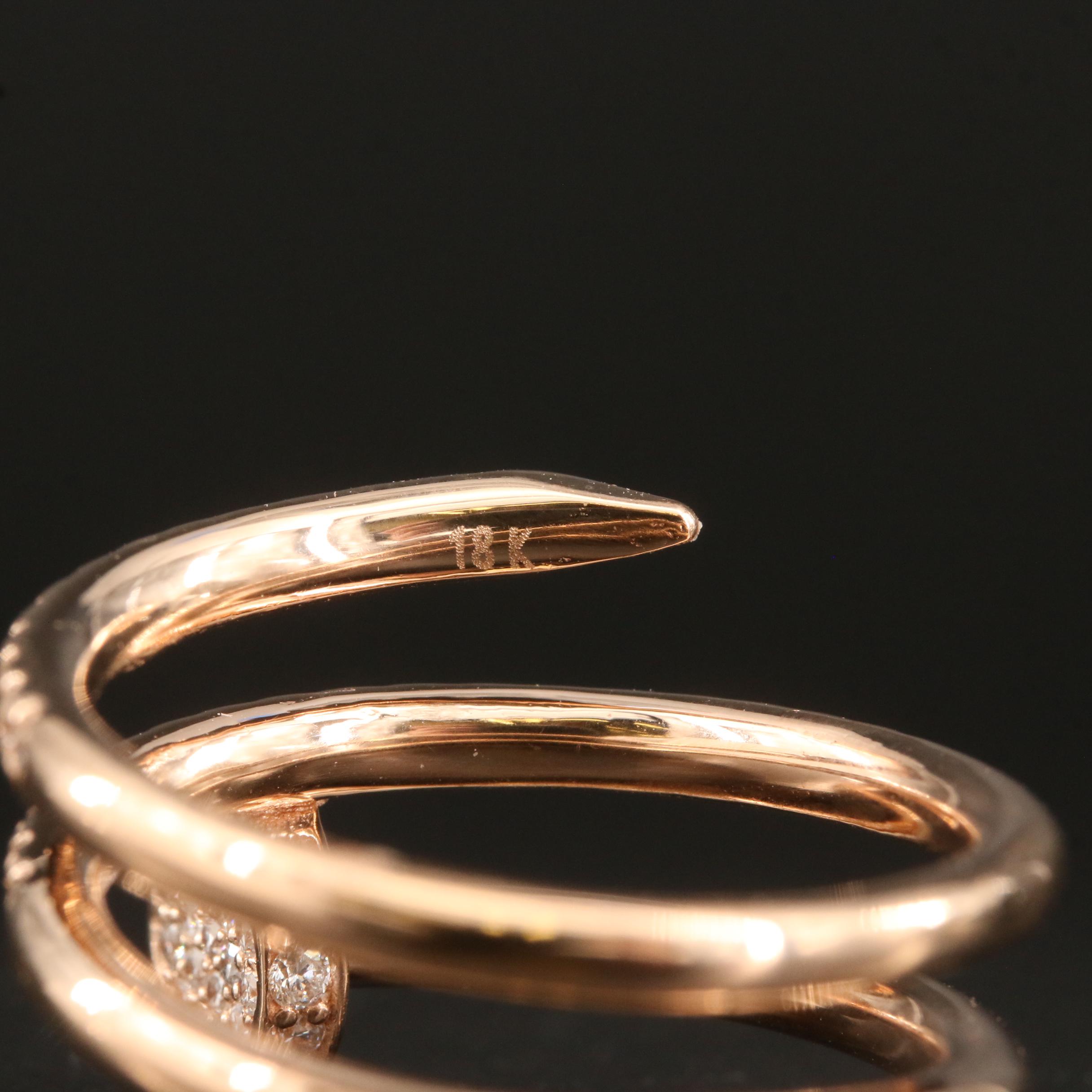 14K Rose Gold 0.55 CTW Diamond Nailhead Ring