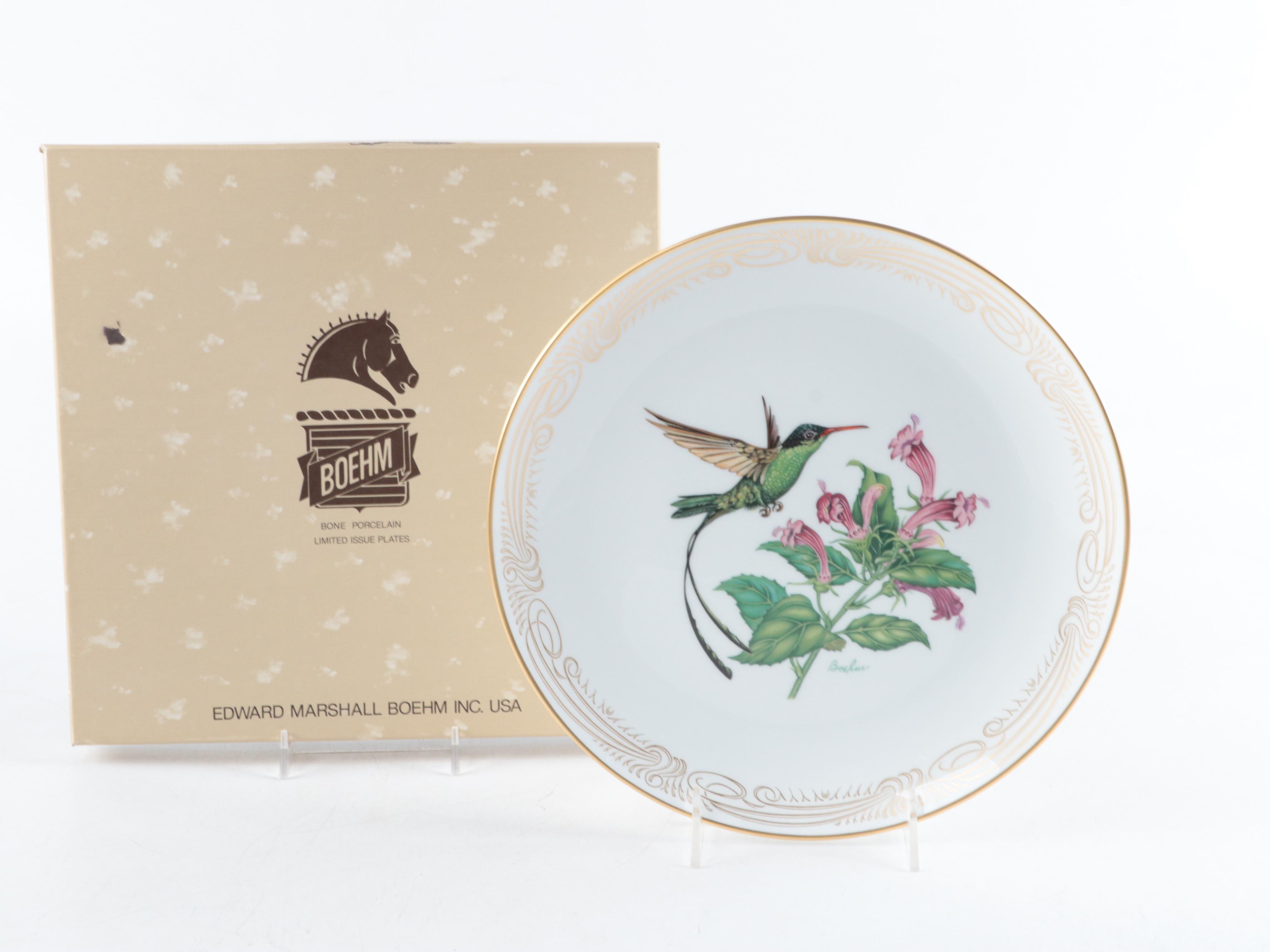 Boehm Limited Edition Hummingbird Plate Collection Bone China Collector Plates