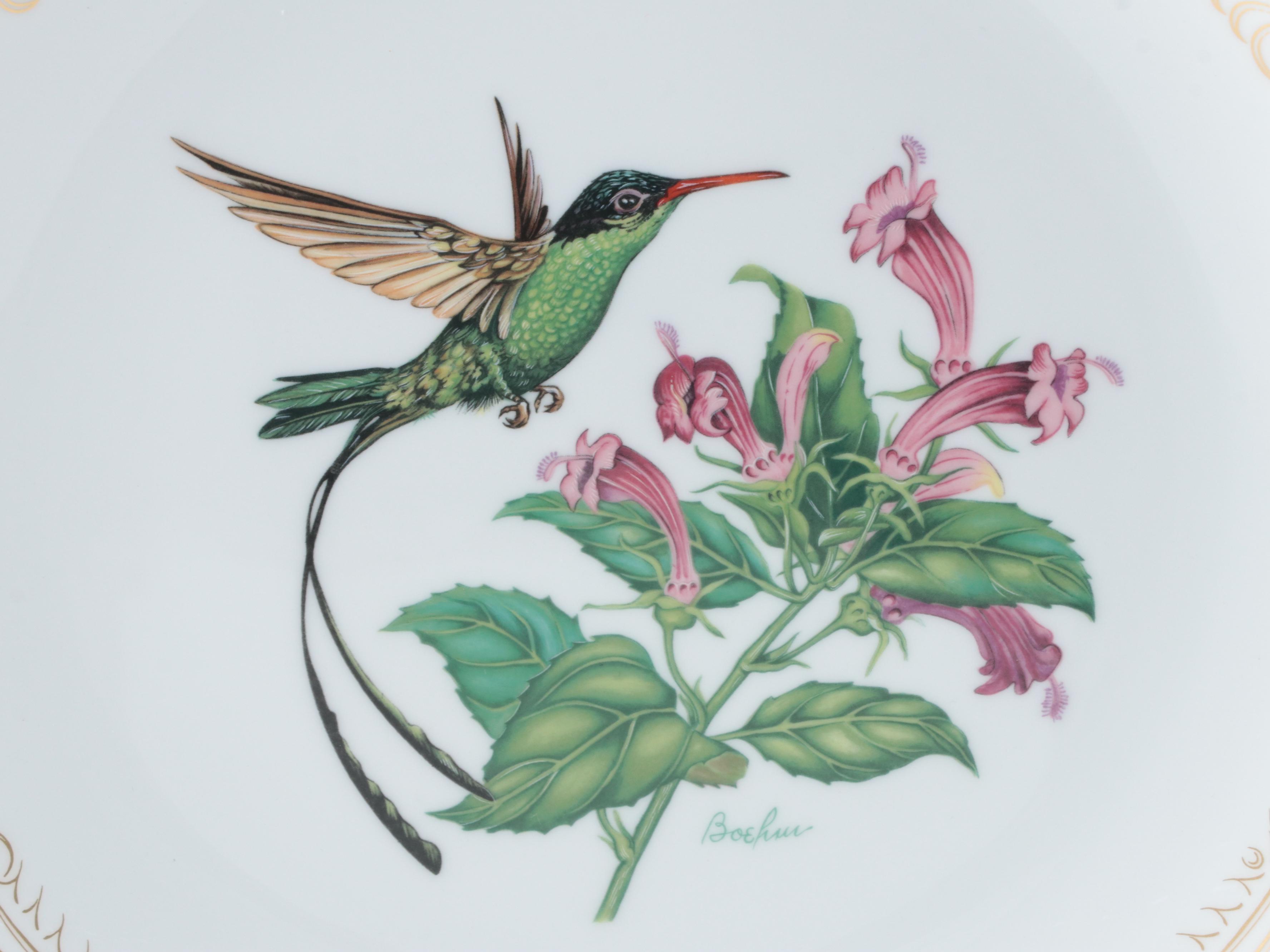 Boehm Limited Edition Hummingbird Plate Collection Bone China Collector Plates