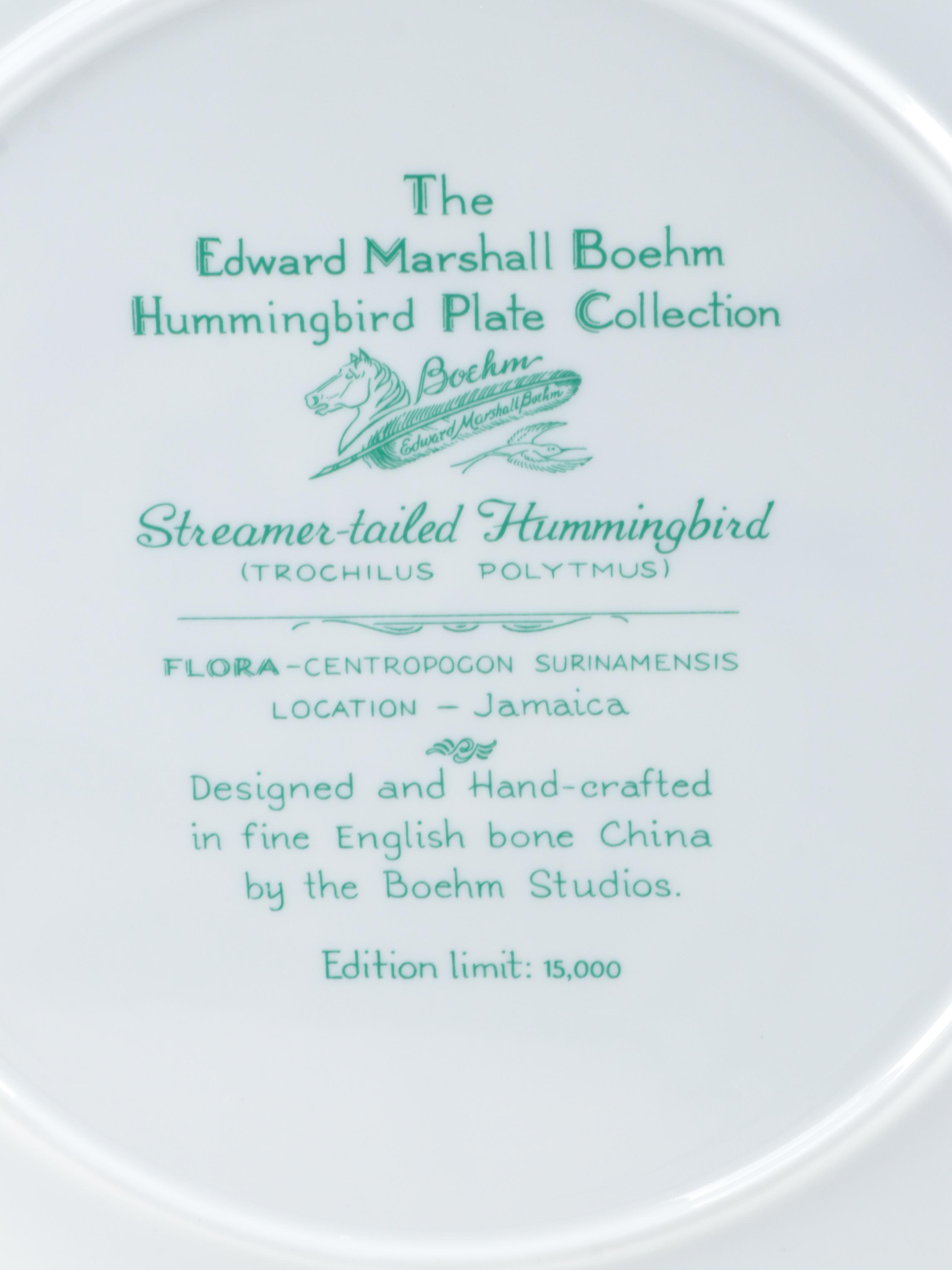 Boehm Limited Edition Hummingbird Plate Collection Bone China Collector Plates