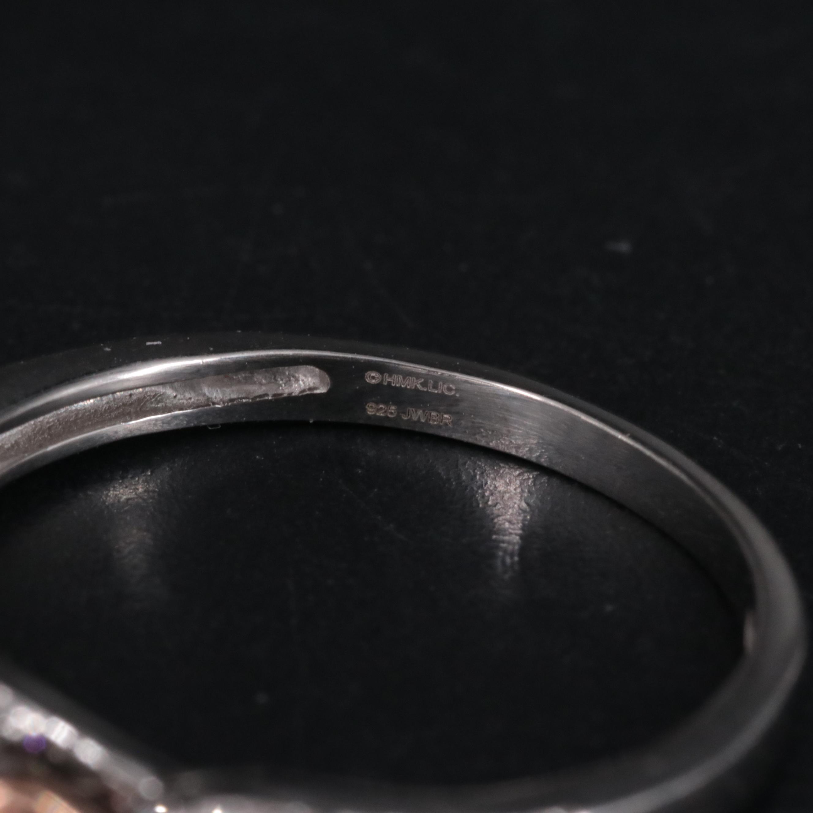 Sterling 0.20 CTW Diamond Ring with Rose Gold Heart Accents