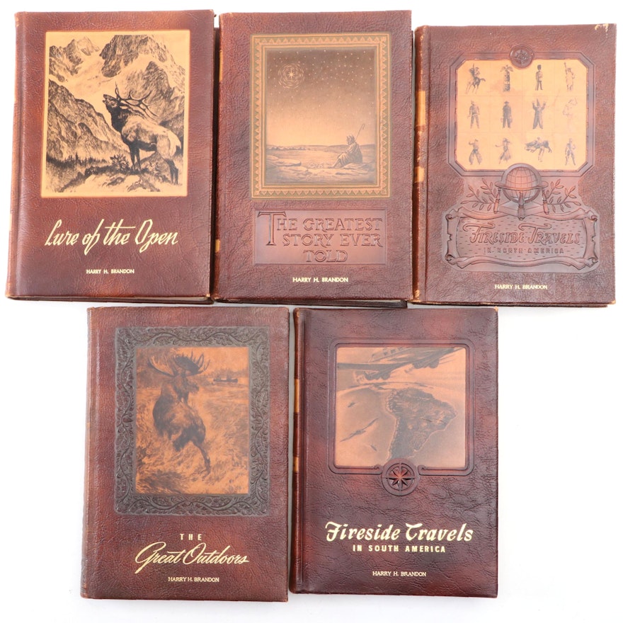 Leather Bound "Fireside Travels in South America" by James FitzPatrick and More