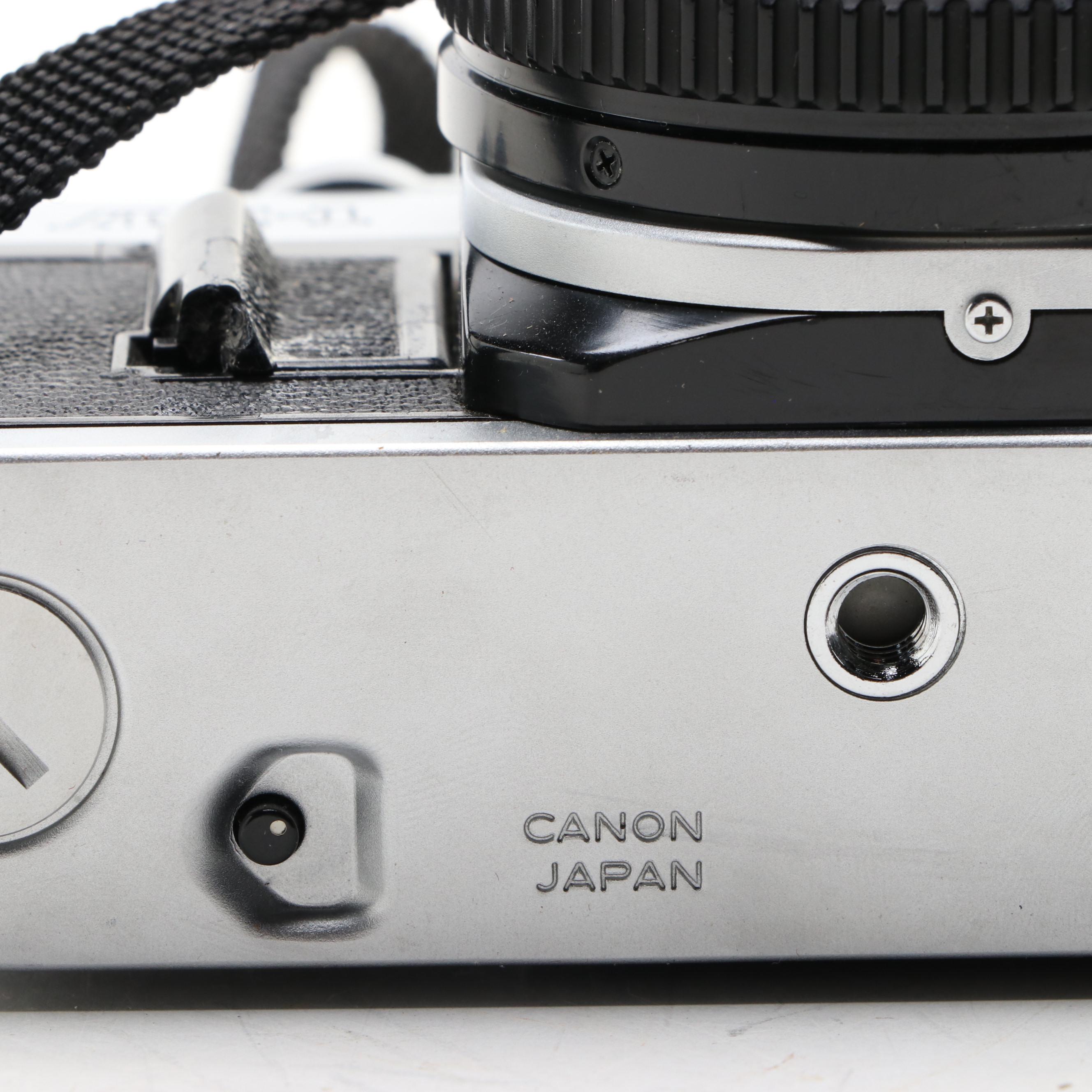 Canon AE-1 35mm and ELPH 2 Cameras with Camera Bag, Lens and Flash