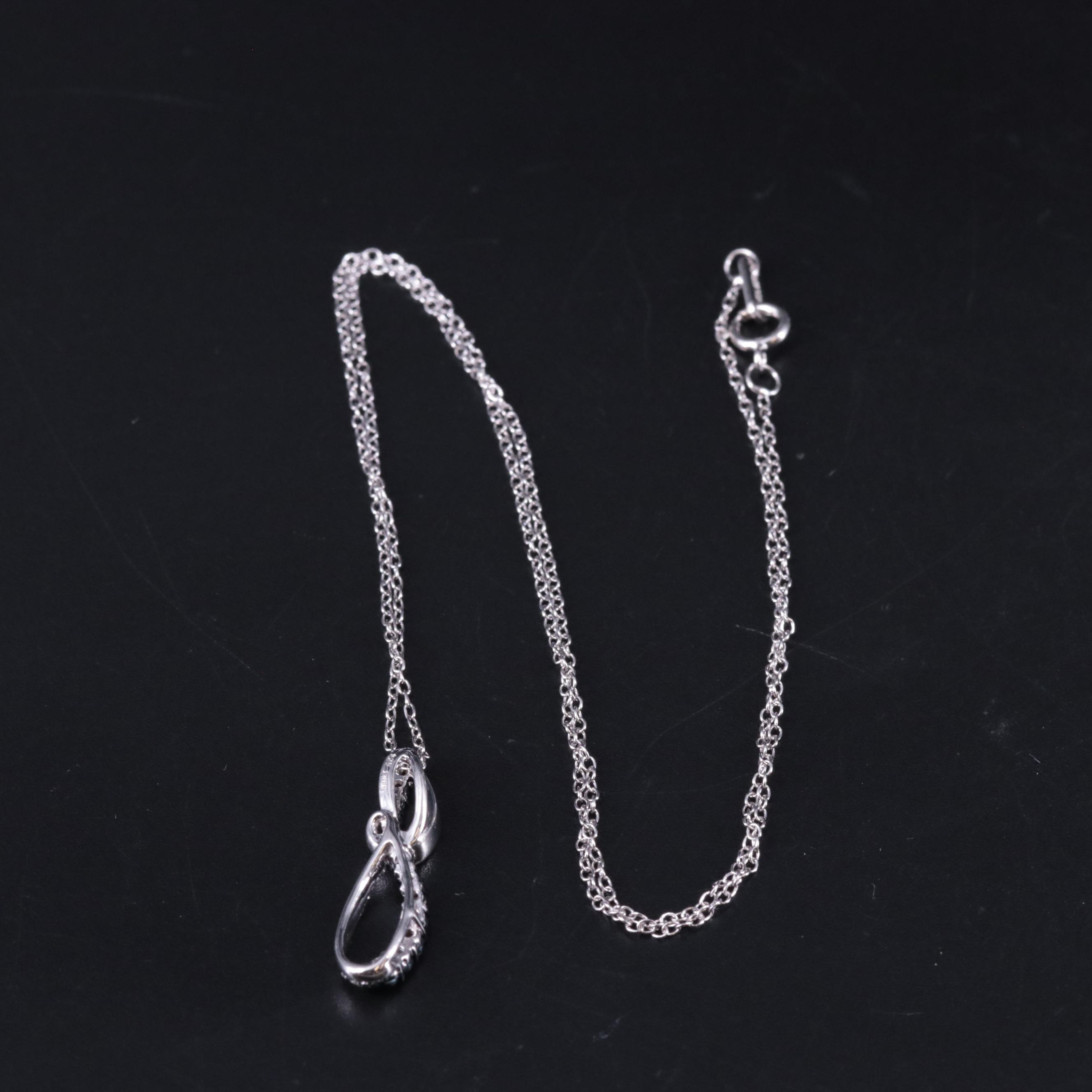 Sterling 0.03 CTW Diamond Pendant Necklace