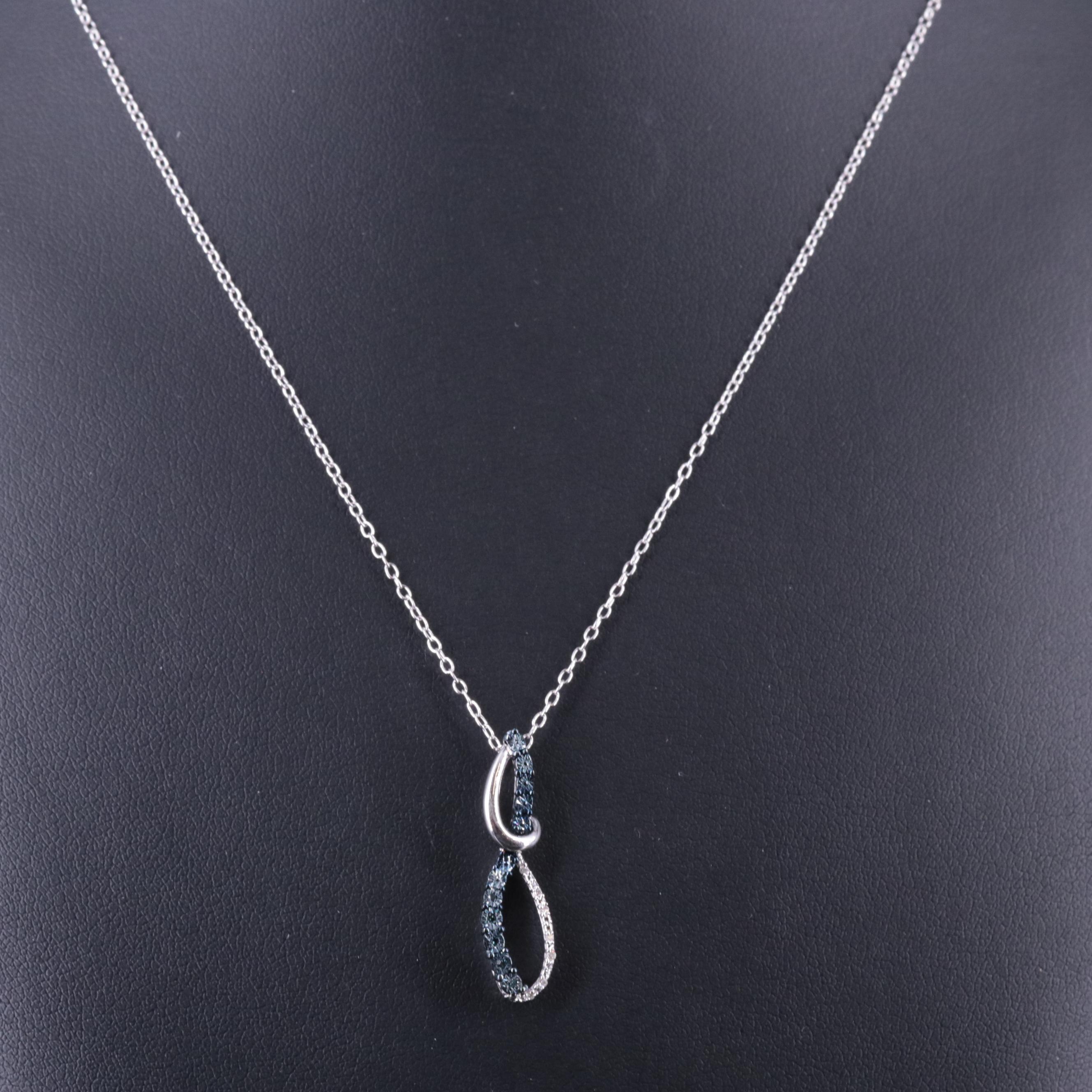 Sterling 0.03 CTW Diamond Pendant Necklace