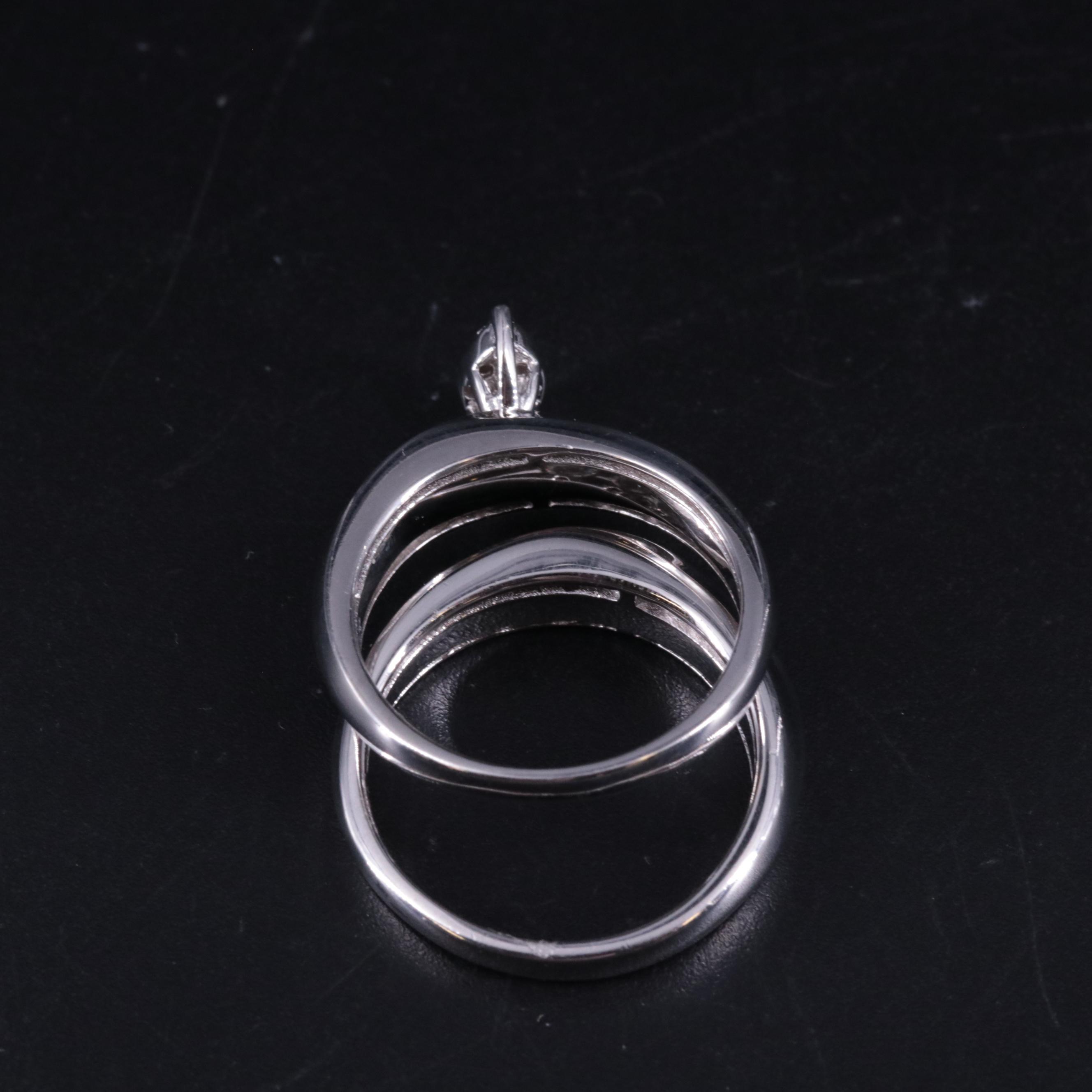 Sterling 0.21 CTW Diamond Twin Ring Set