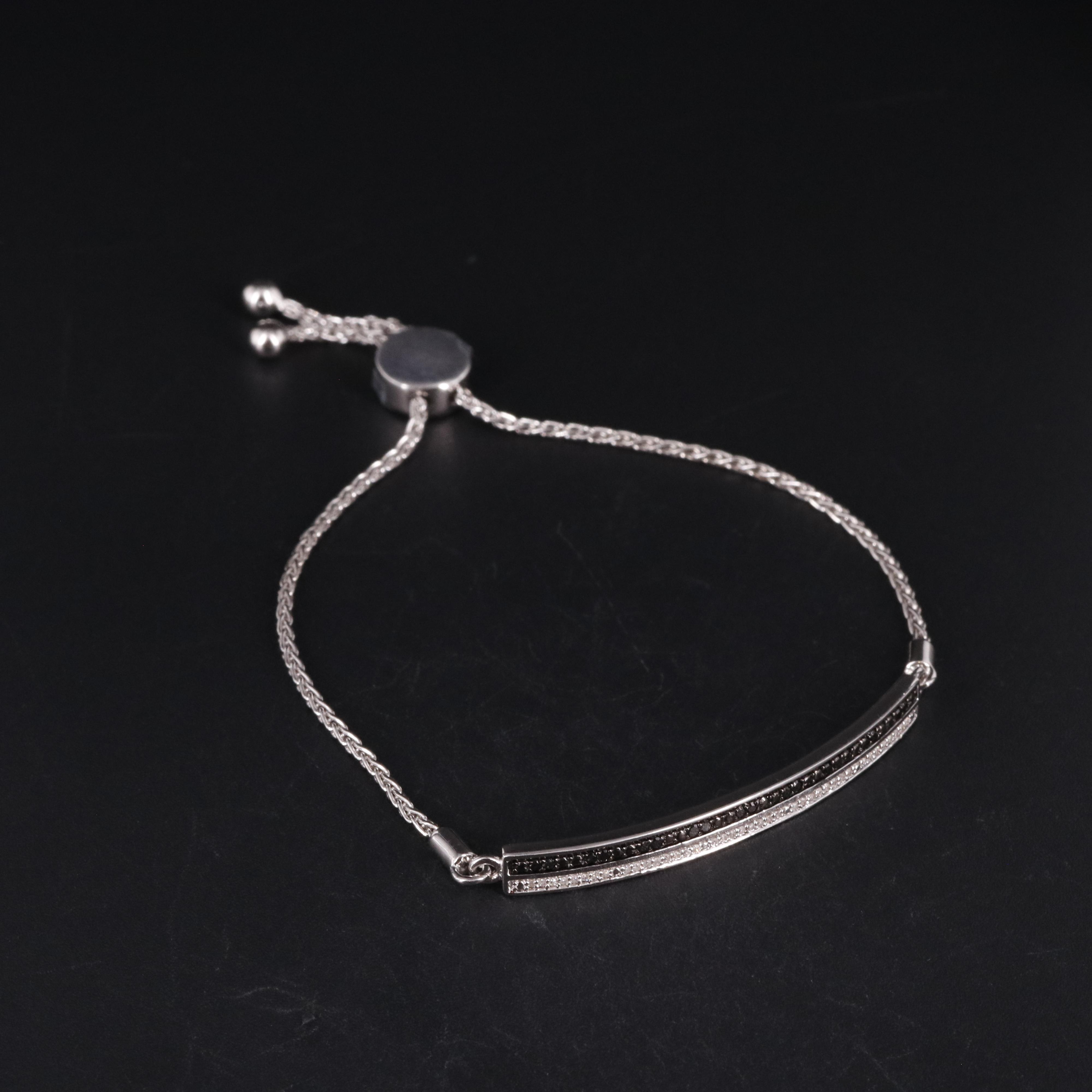 Sterling Diamond ID Bracelet