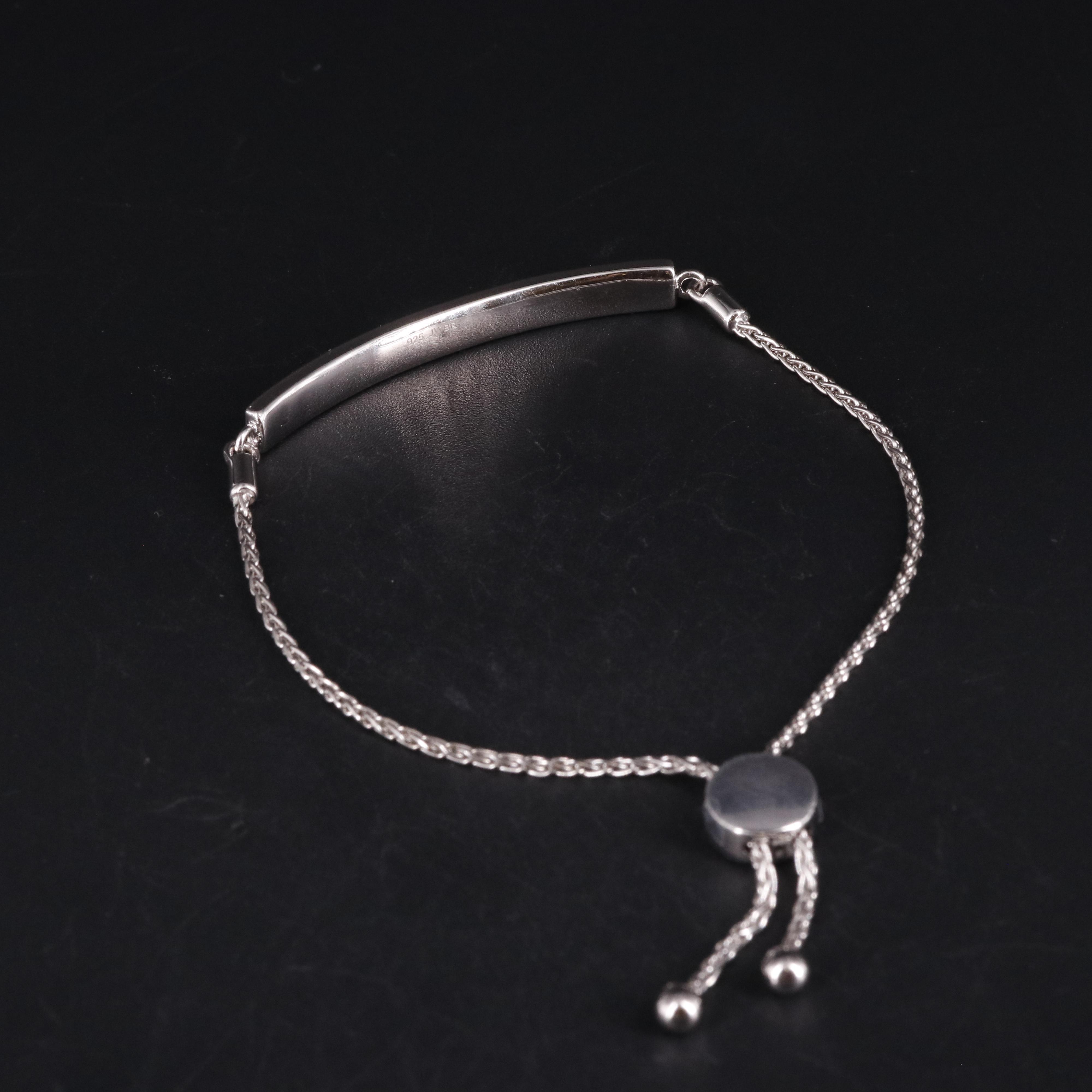 Sterling Diamond ID Bracelet