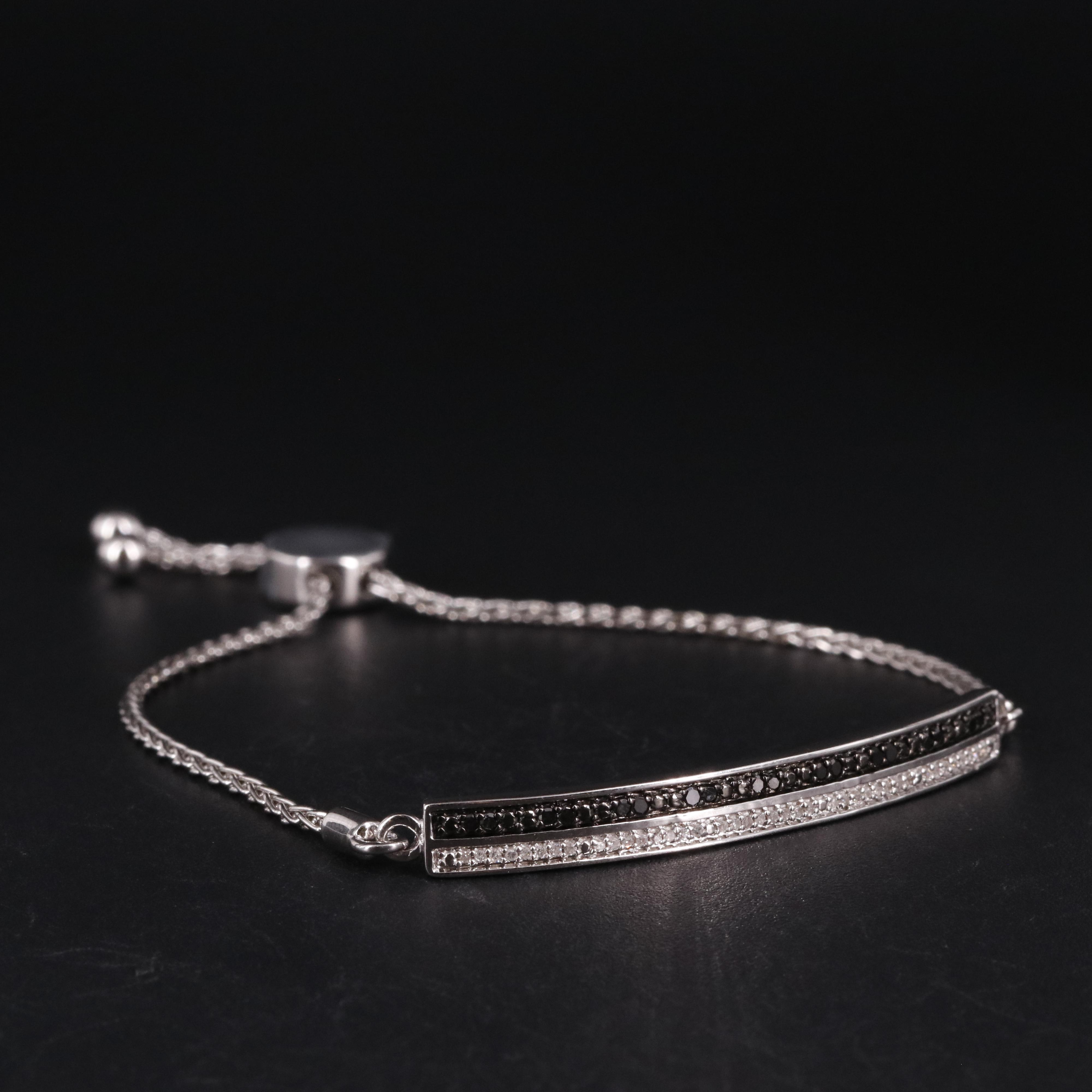 Sterling Diamond ID Bracelet