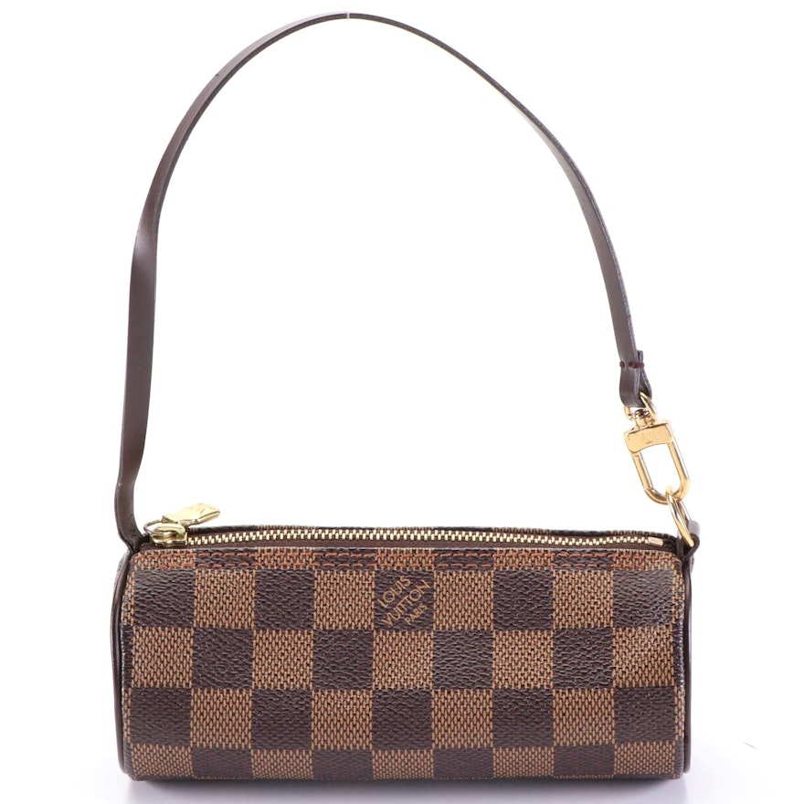 Louis Vuitton Papillon Pochette in Damier Ebene Canvas and Leather