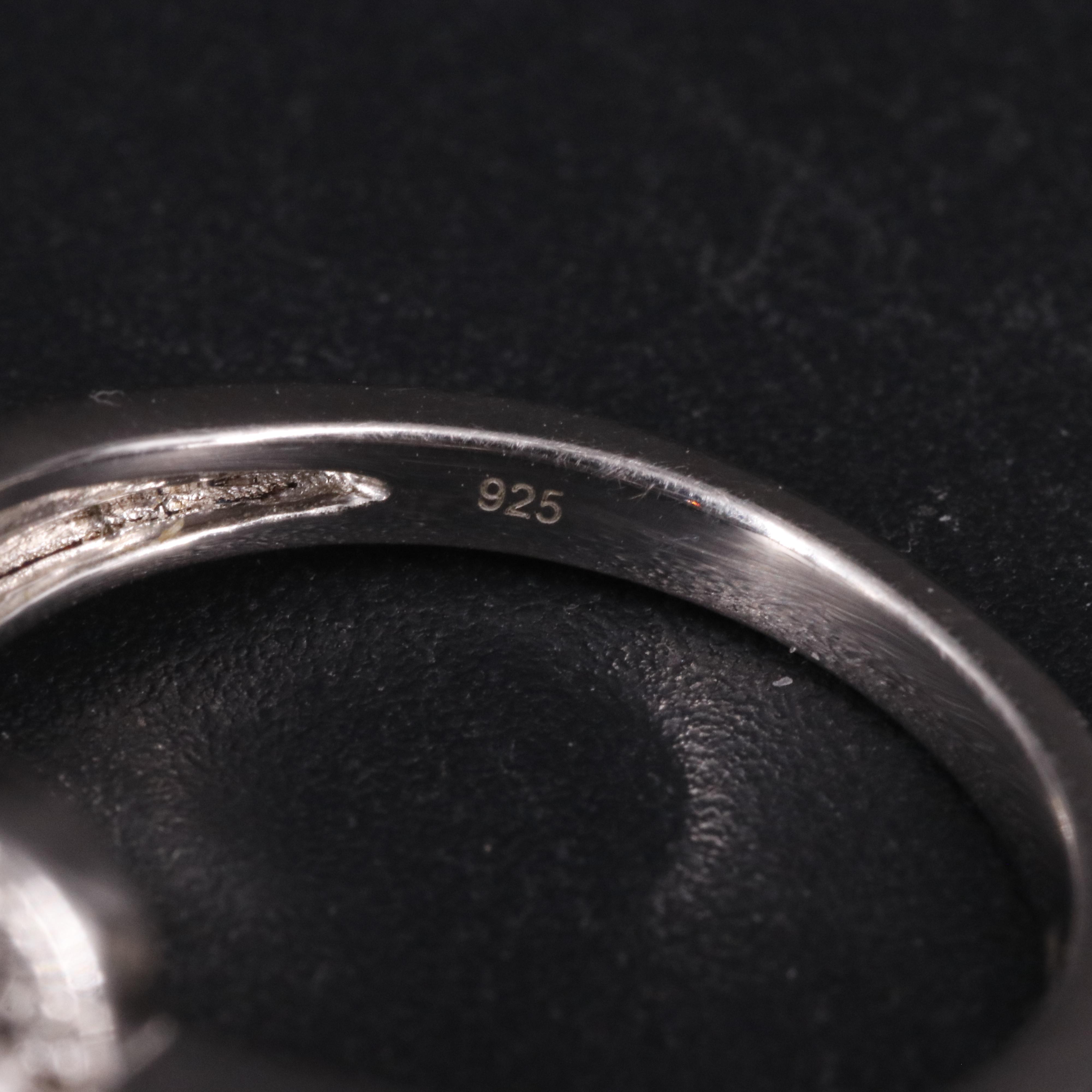 Sterling 0.01 CTW Diamond Flower Ring