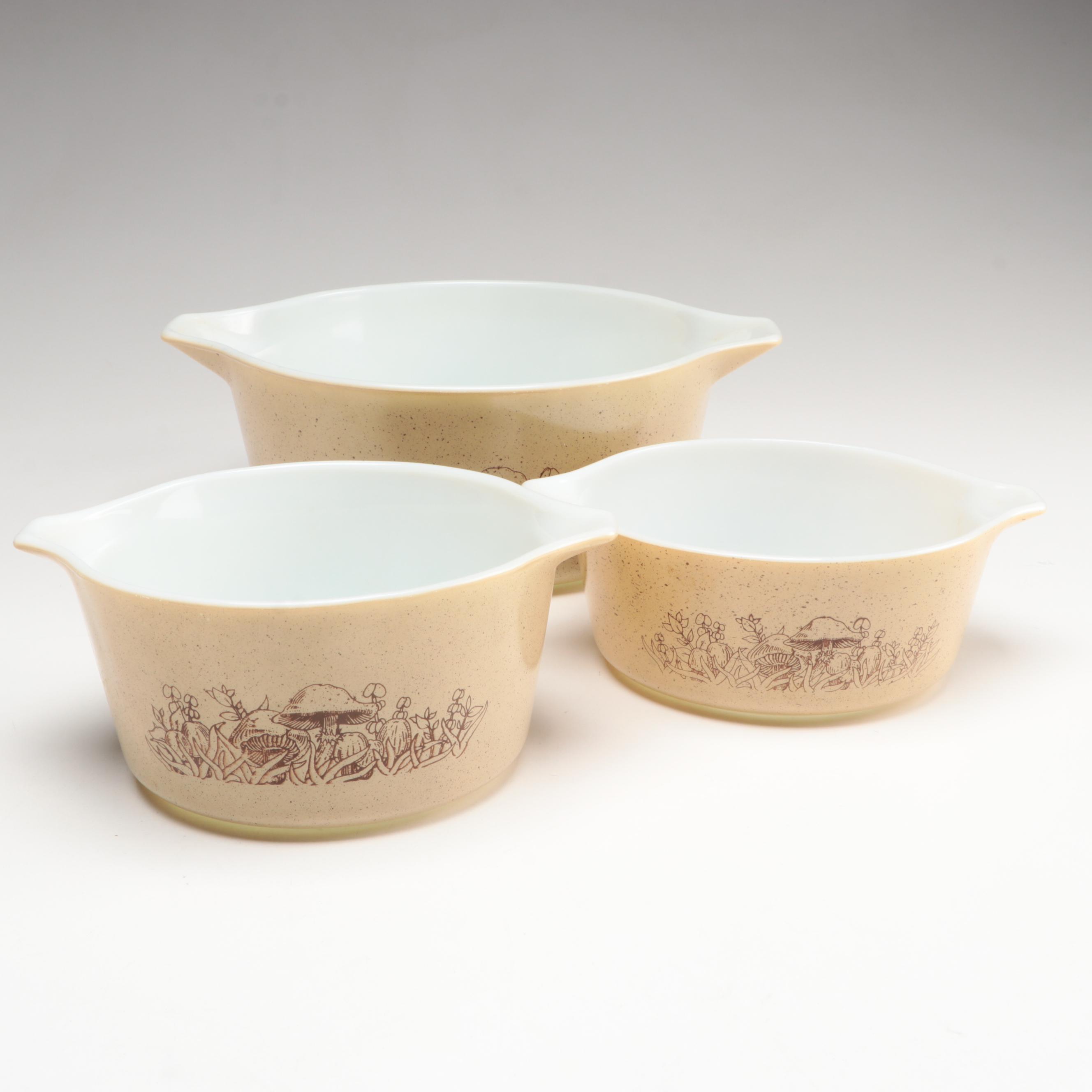 Pyrex "Forest Fancies" Baking Dishes with "Homestead" Cinderella Mixing Bowls