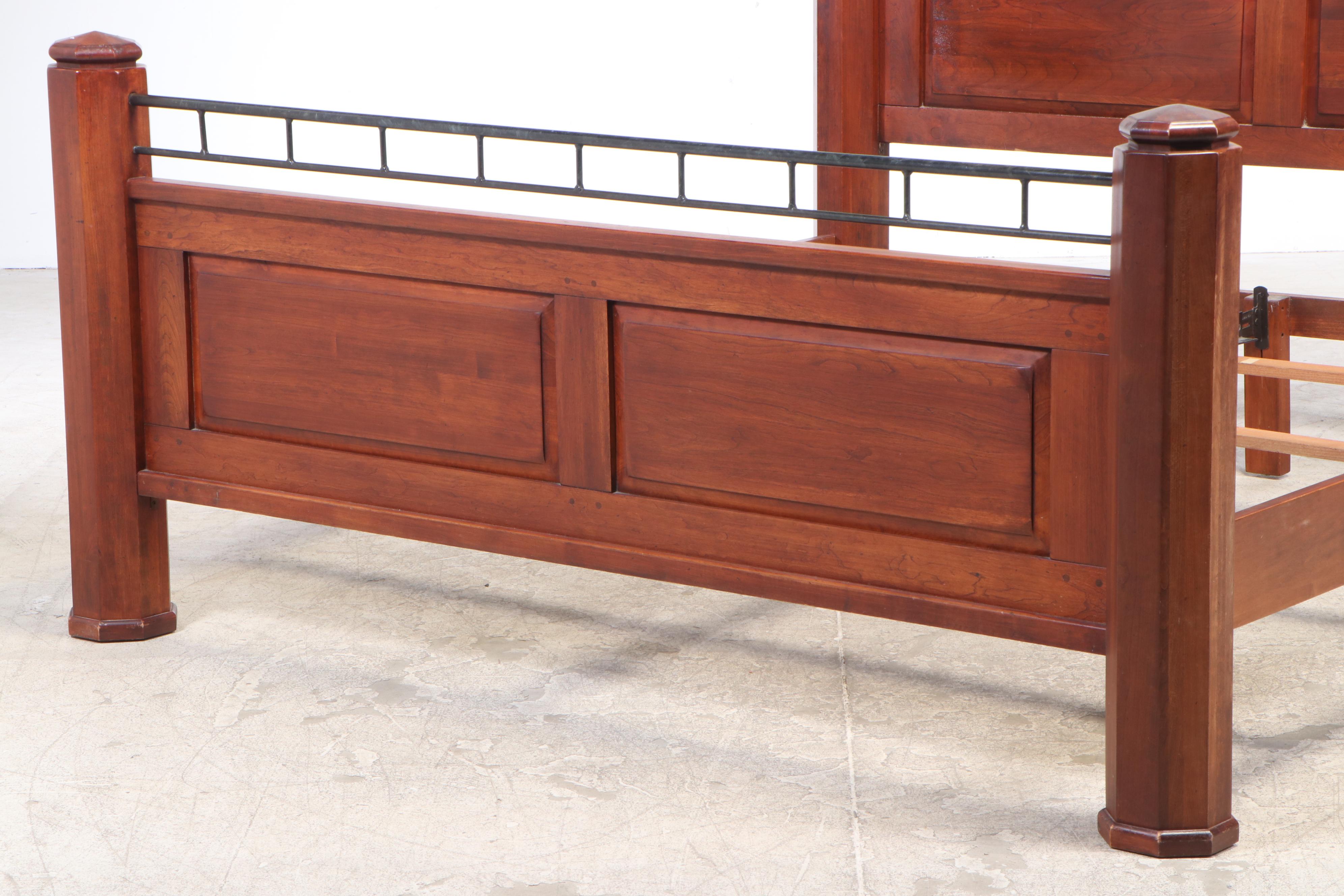 Bob Timberlake for Lexington King-Size Cherry Bed Frame with Metal Rail
