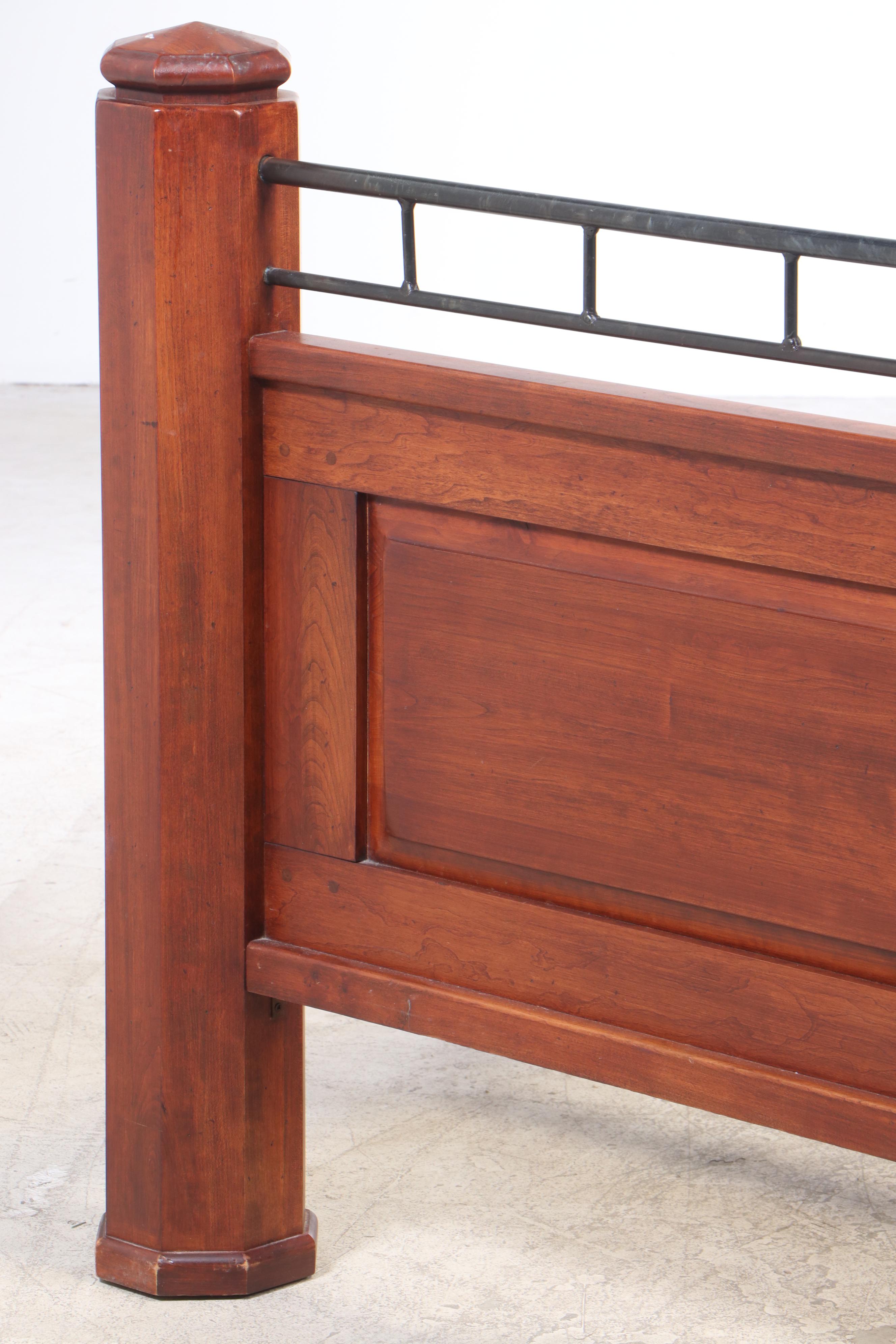 Bob Timberlake for Lexington King-Size Cherry Bed Frame with Metal Rail