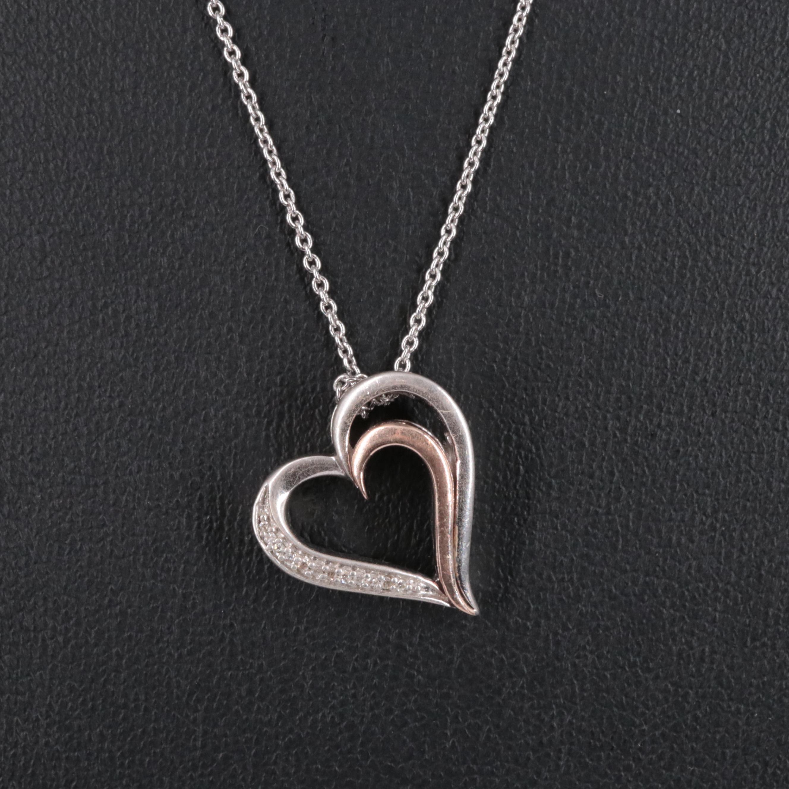 Sterling 0.03 CTW Diamond Heart Pendant