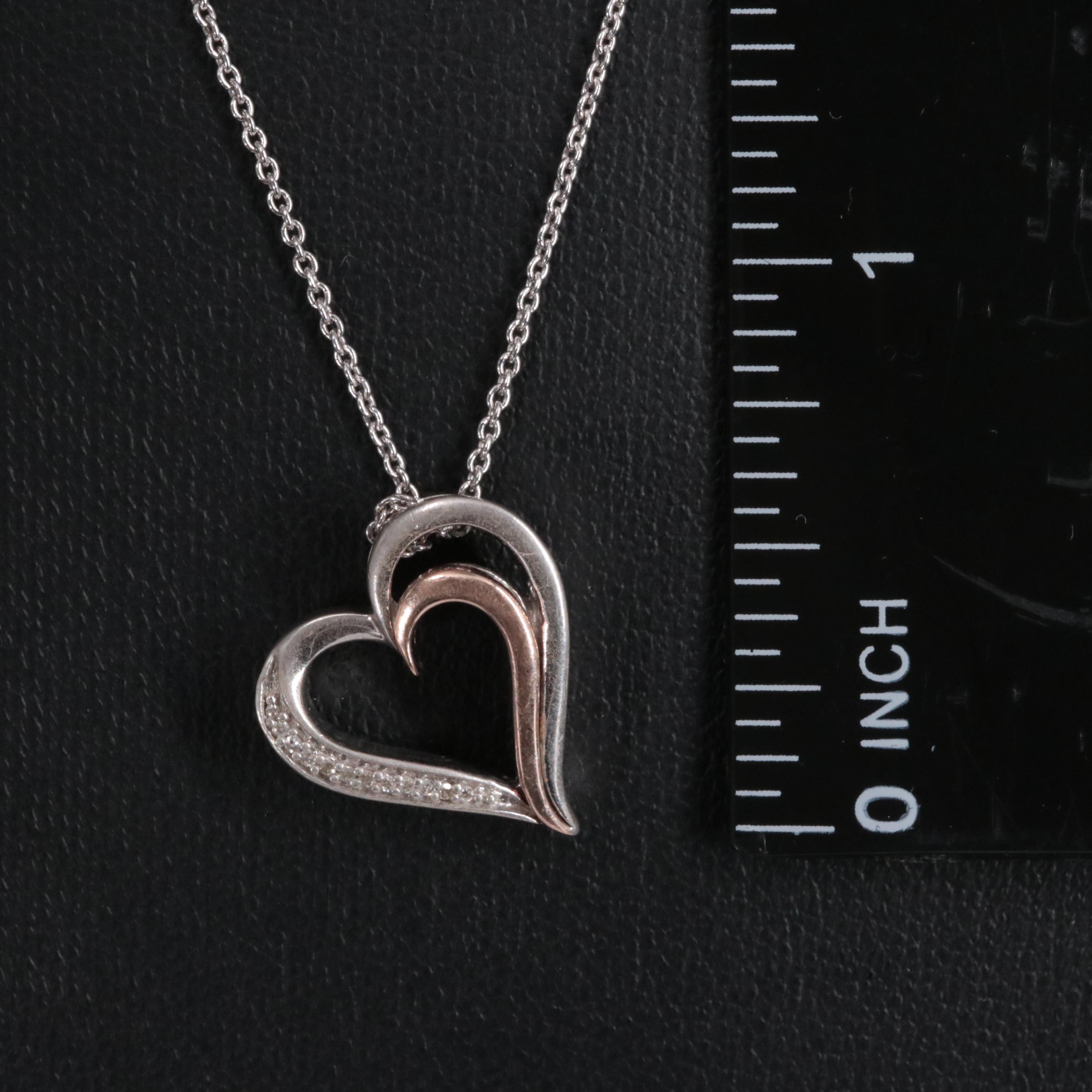 Sterling 0.03 CTW Diamond Heart Pendant