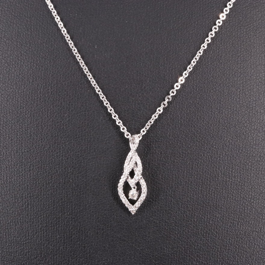 Sterling Silver 0.34 CTW Diamond Pendant Necklace