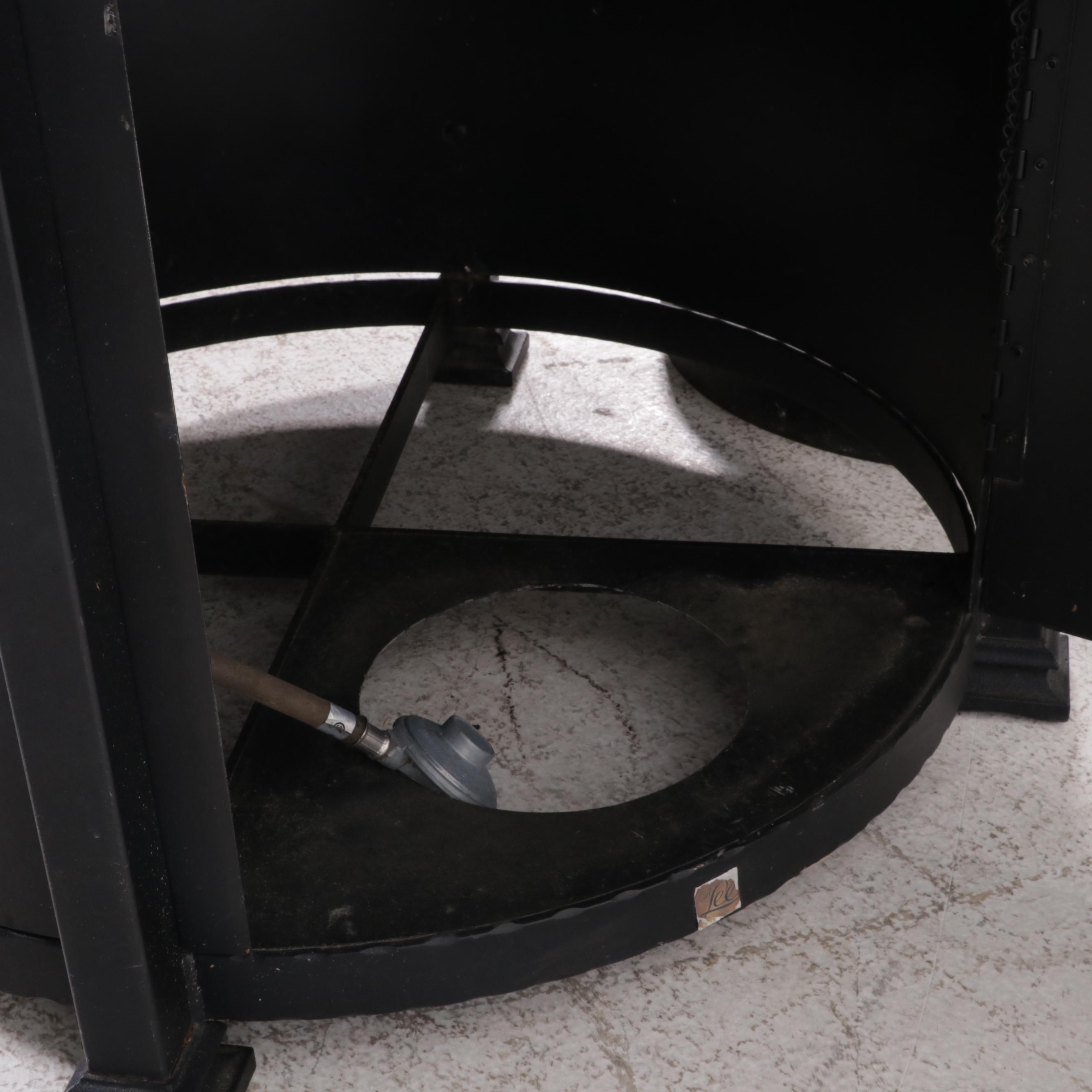 OW Lee Santorini Wrought Iron and Porcelain Top Fire Pit Table and Dome Cover