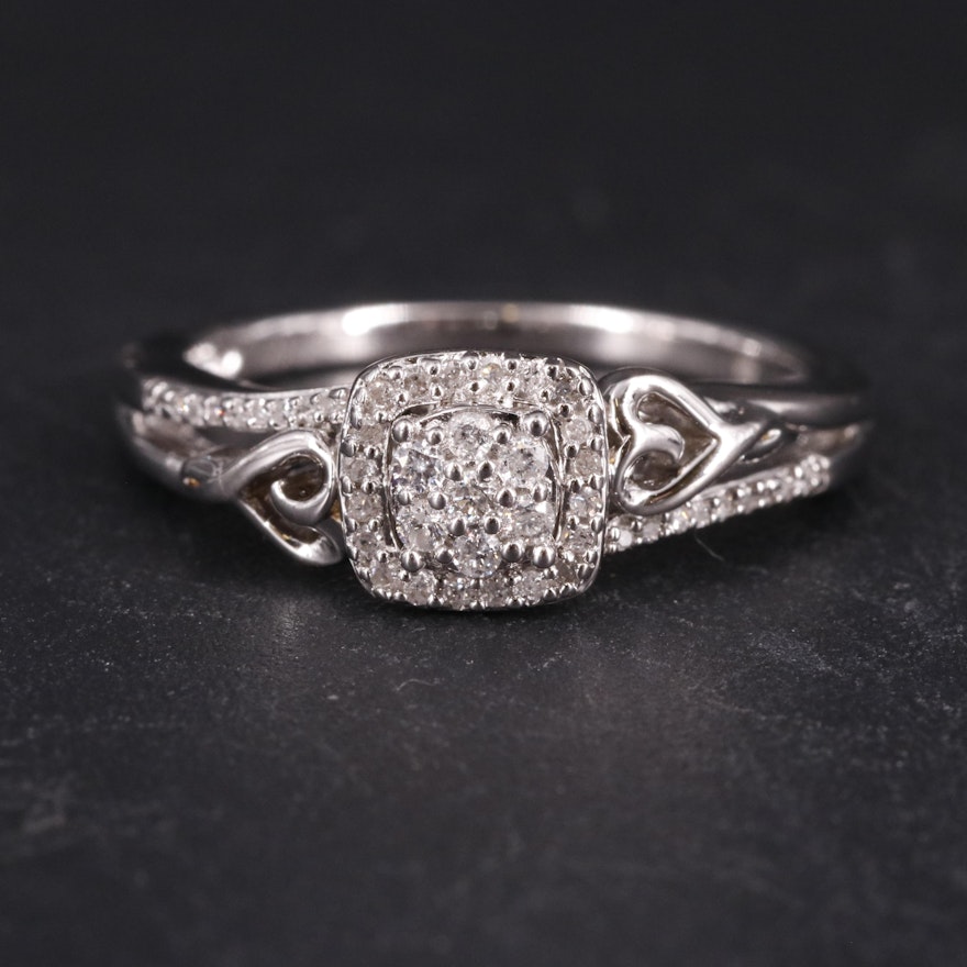 Sterling 0.17 CTW Diamond Ring