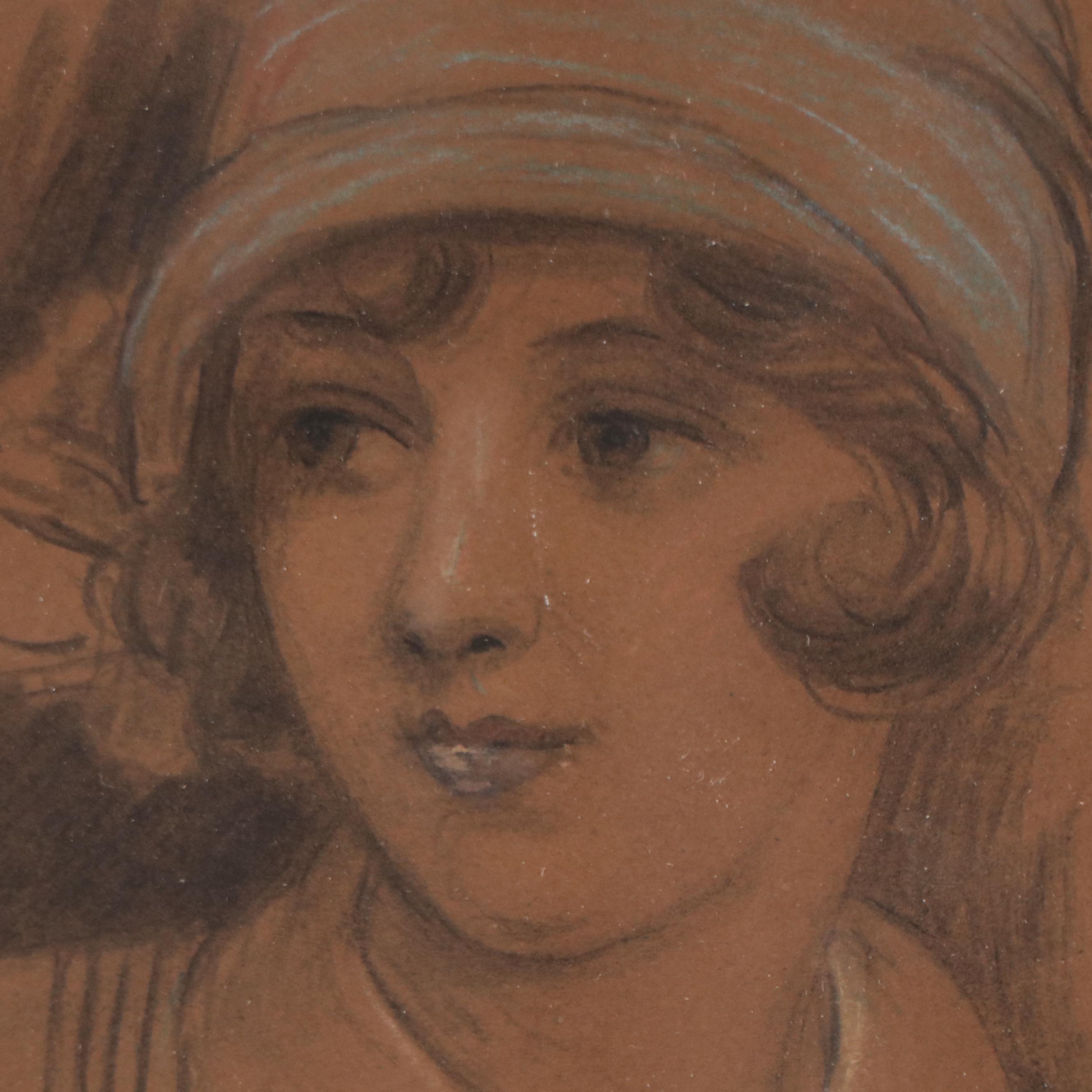 Leon Lippert Portrait Charcoal and Pastel Drawing