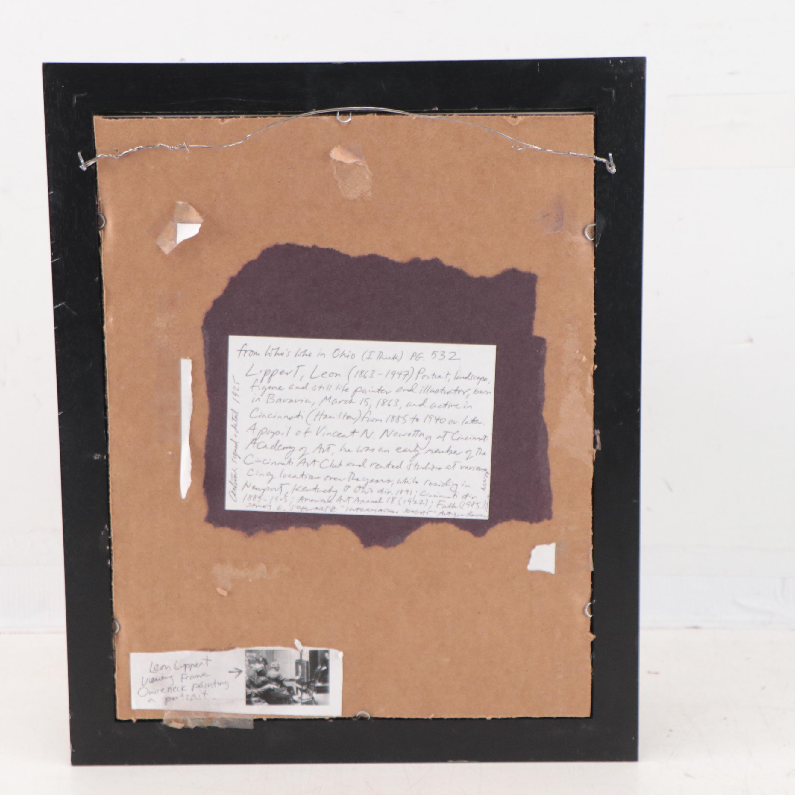 Leon Lippert Portrait Charcoal and Pastel Drawing