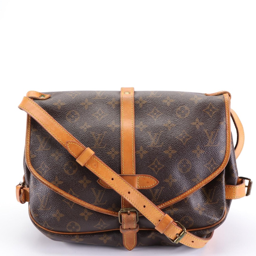 Louis Vuitton Saumur 30 in Monogram Canvas and Vachetta Leather