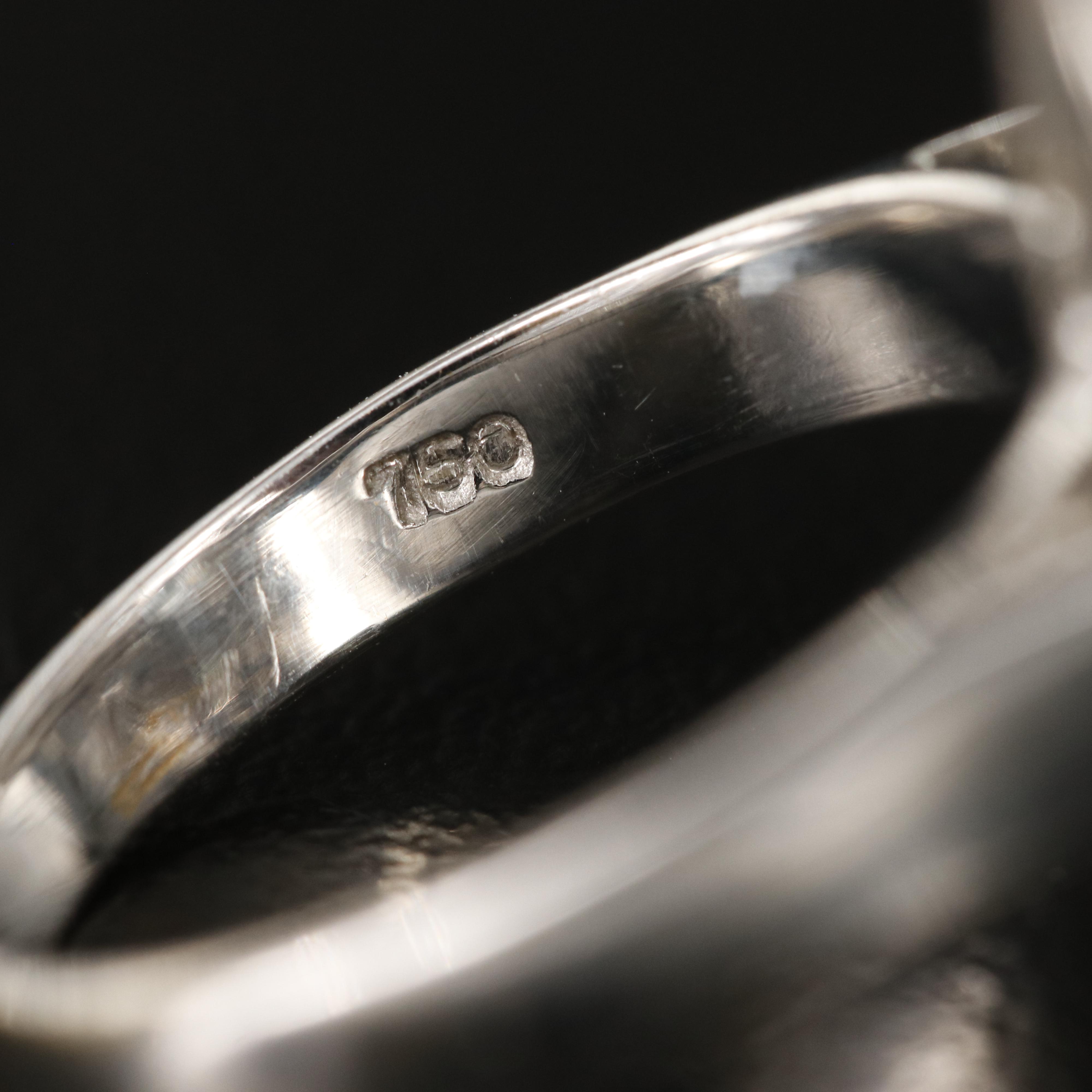 Vintage 18K 3.83 CT Aquamarine and Diamond Ring