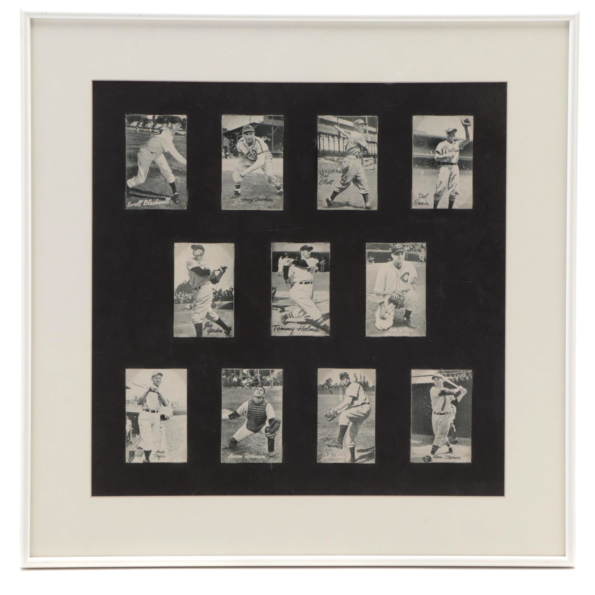 1947 Bond Bread Baseball Cards With Pafko, Ennis, Elliott, More in Display Case