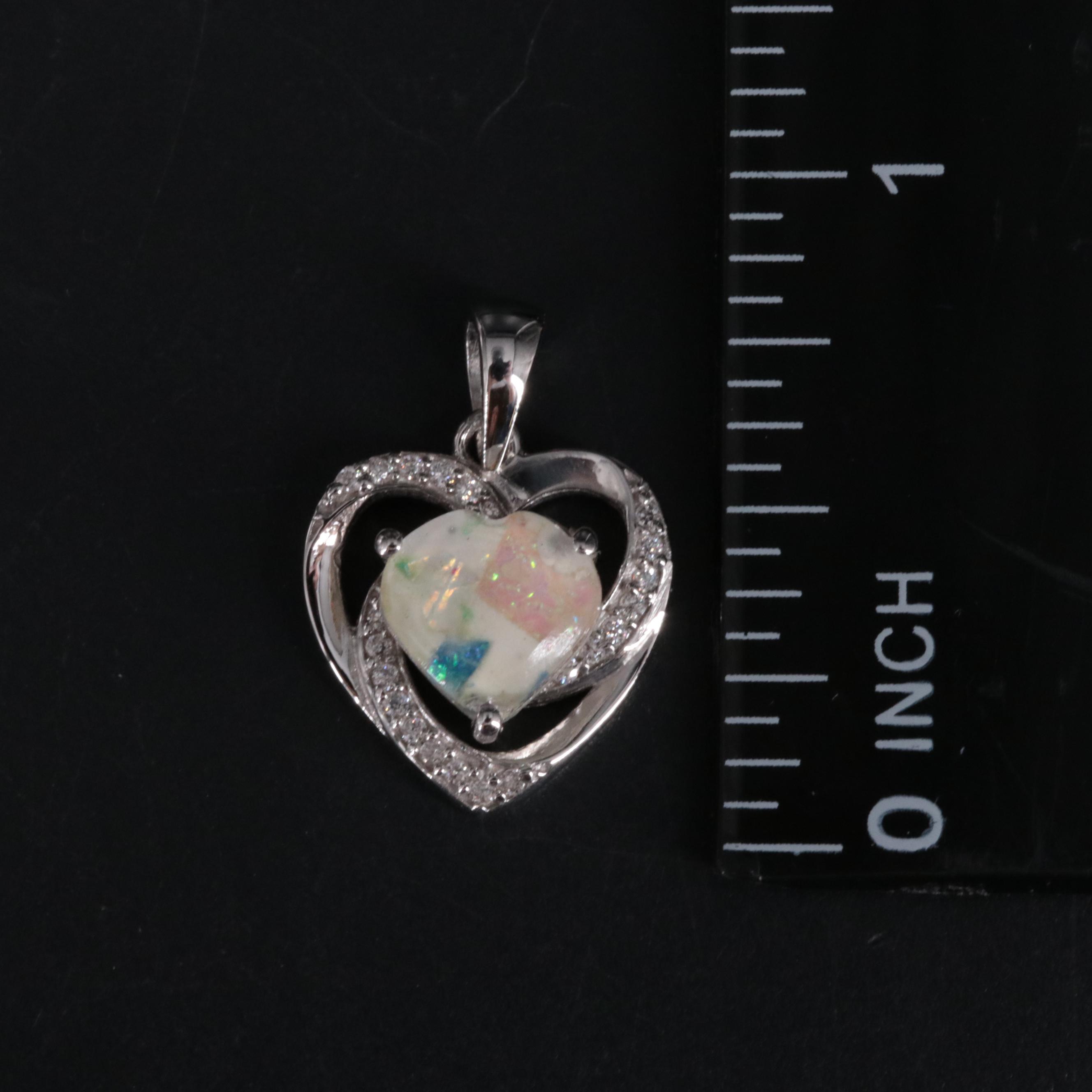 Sterling Silver Gemstone Heart Pendant