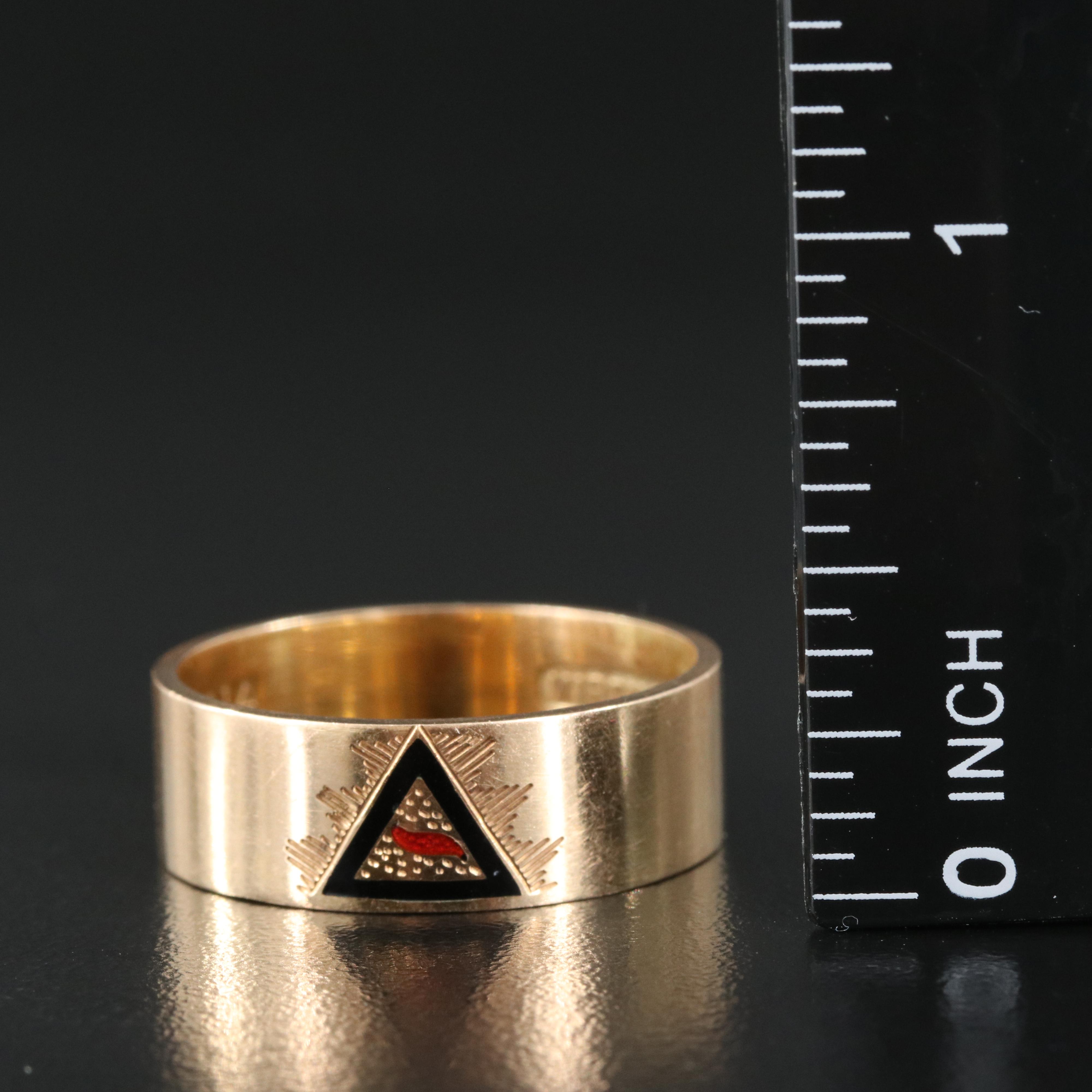 14K Virtus Junxit Mors Non Separabit Masonic Band