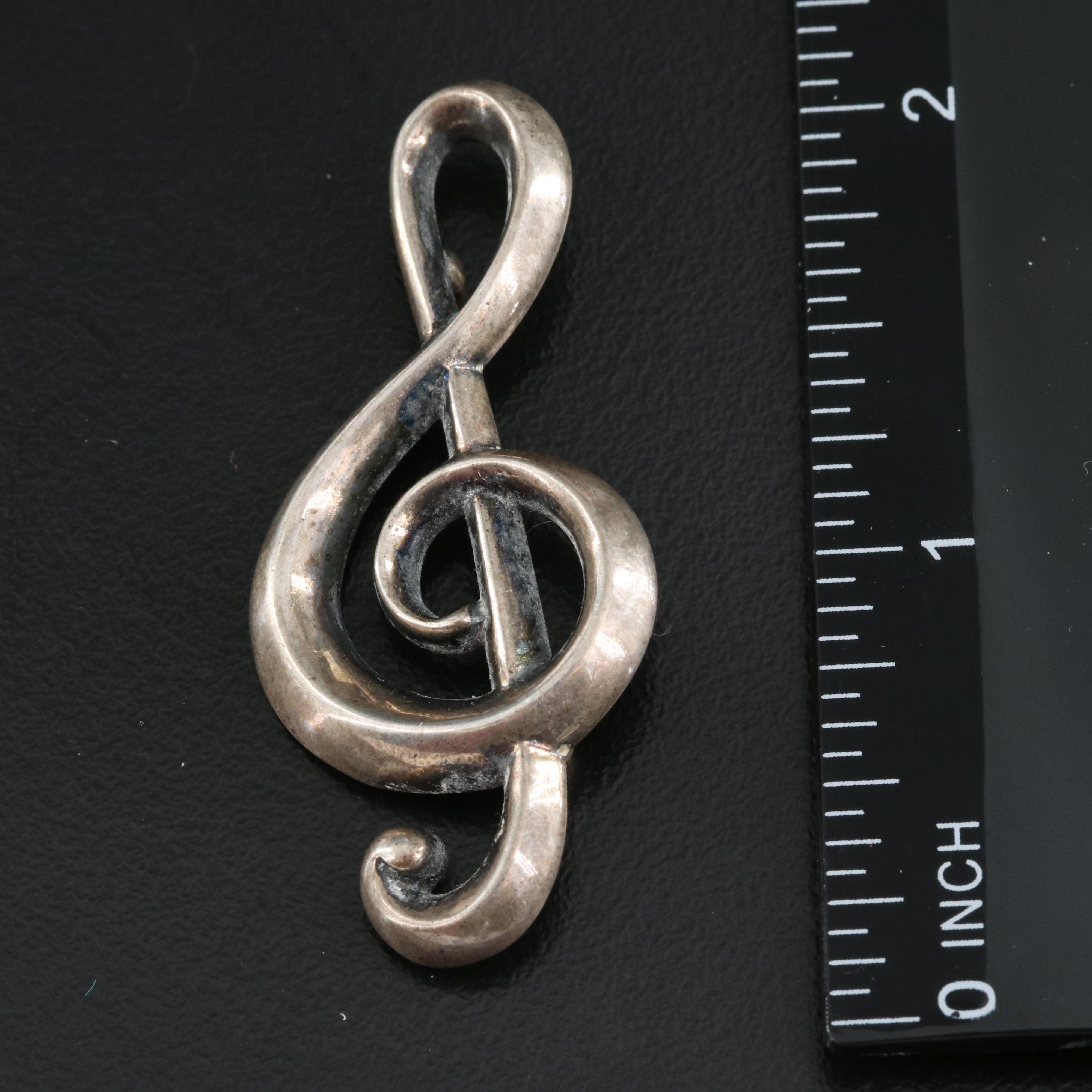 Sterling Treble Clef Brooch