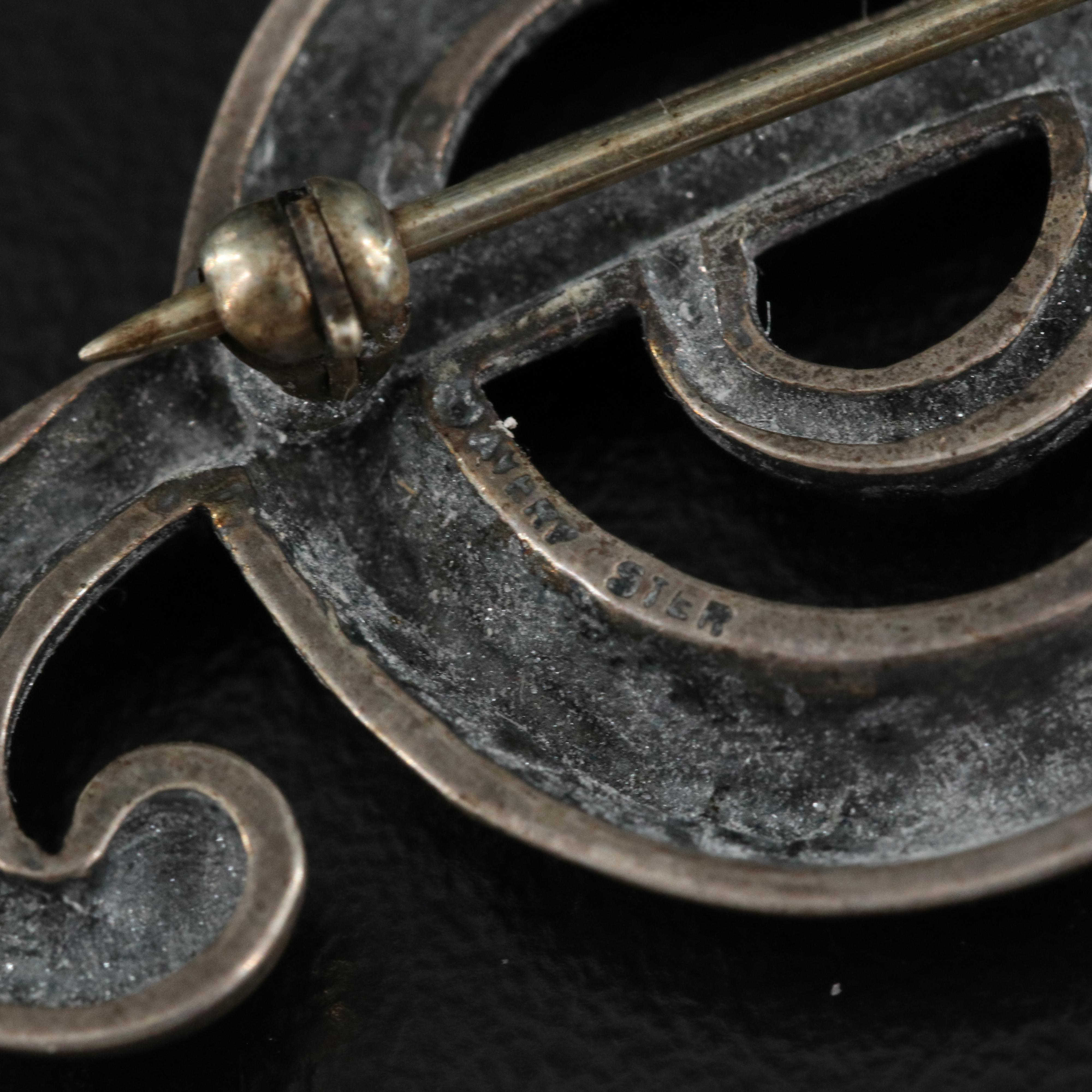 Sterling Treble Clef Brooch
