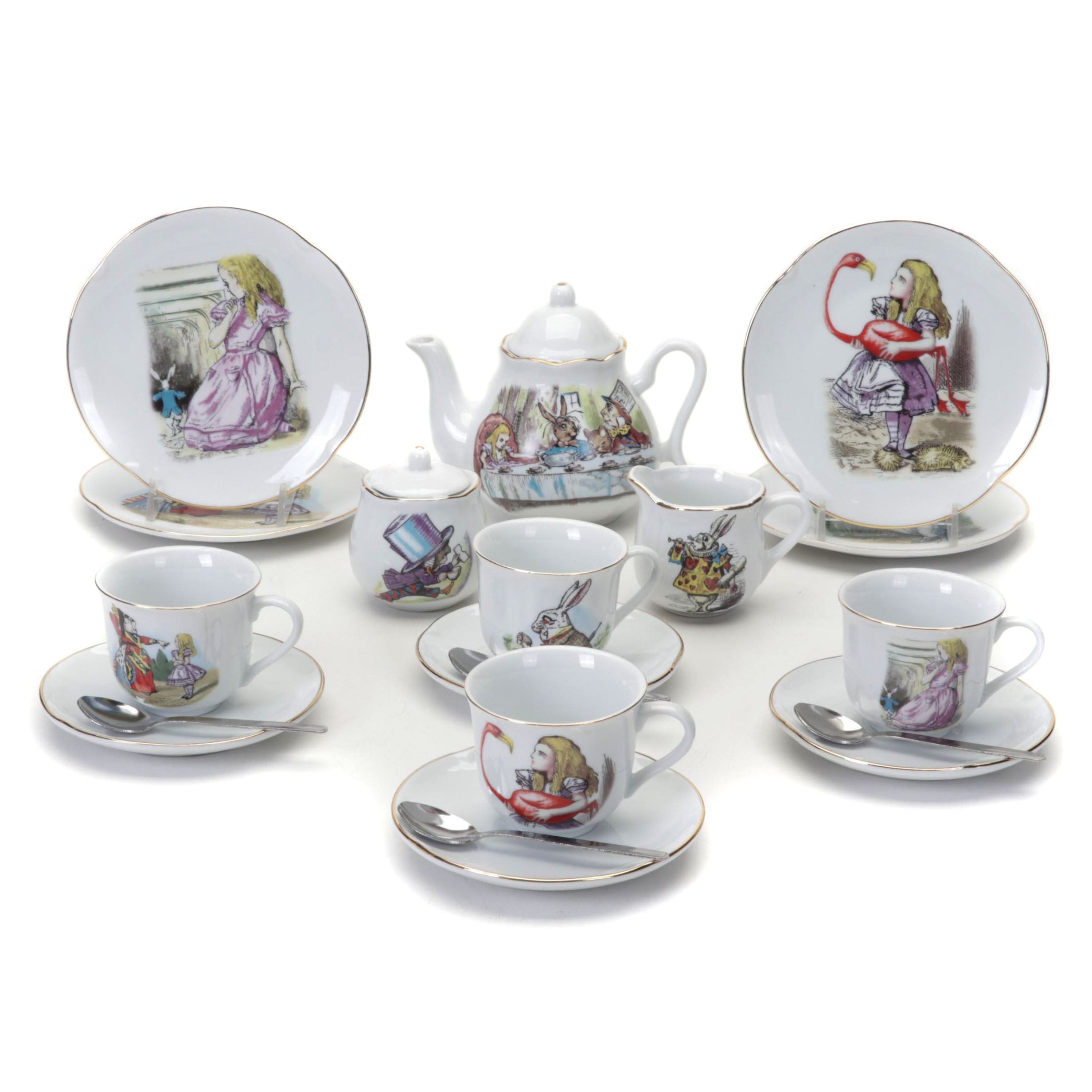 Reutter Porzellan "Alice In Wonderland" Child's Tea Set with Case, 2010