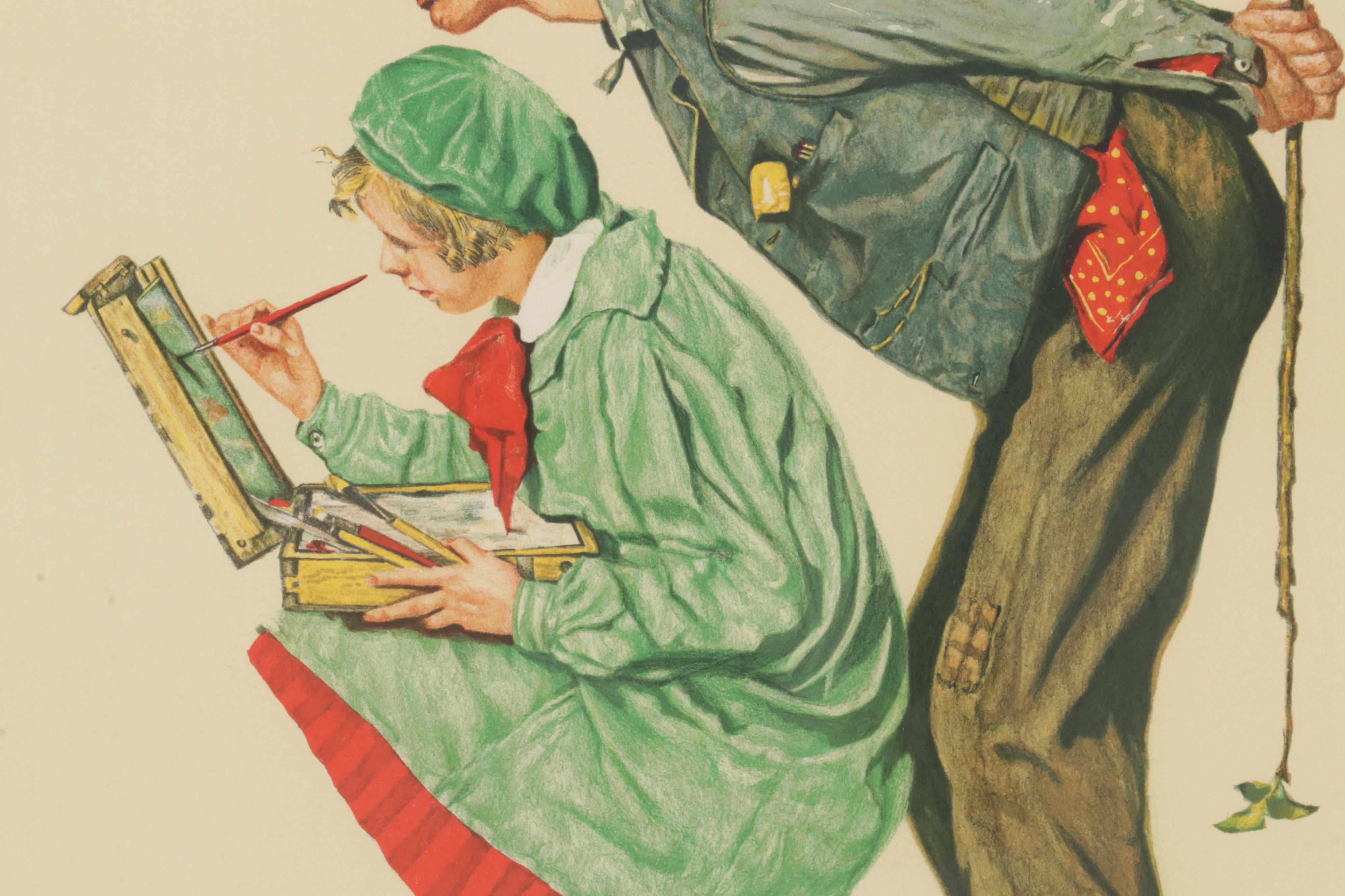 Norman Rockwell Color Lithograph "Hayseed Critic," Circa 1977