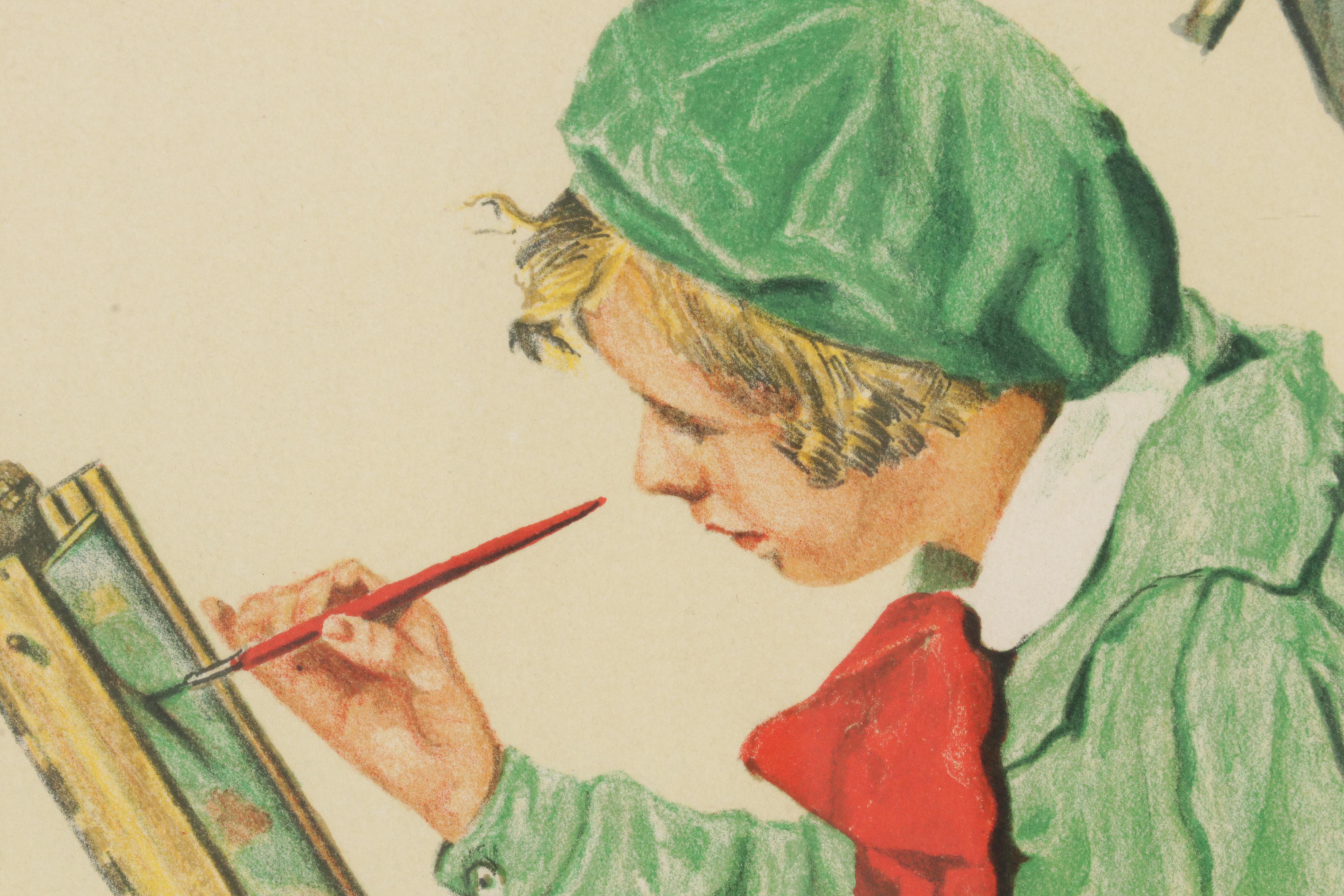 Norman Rockwell Color Lithograph "Hayseed Critic," Circa 1977