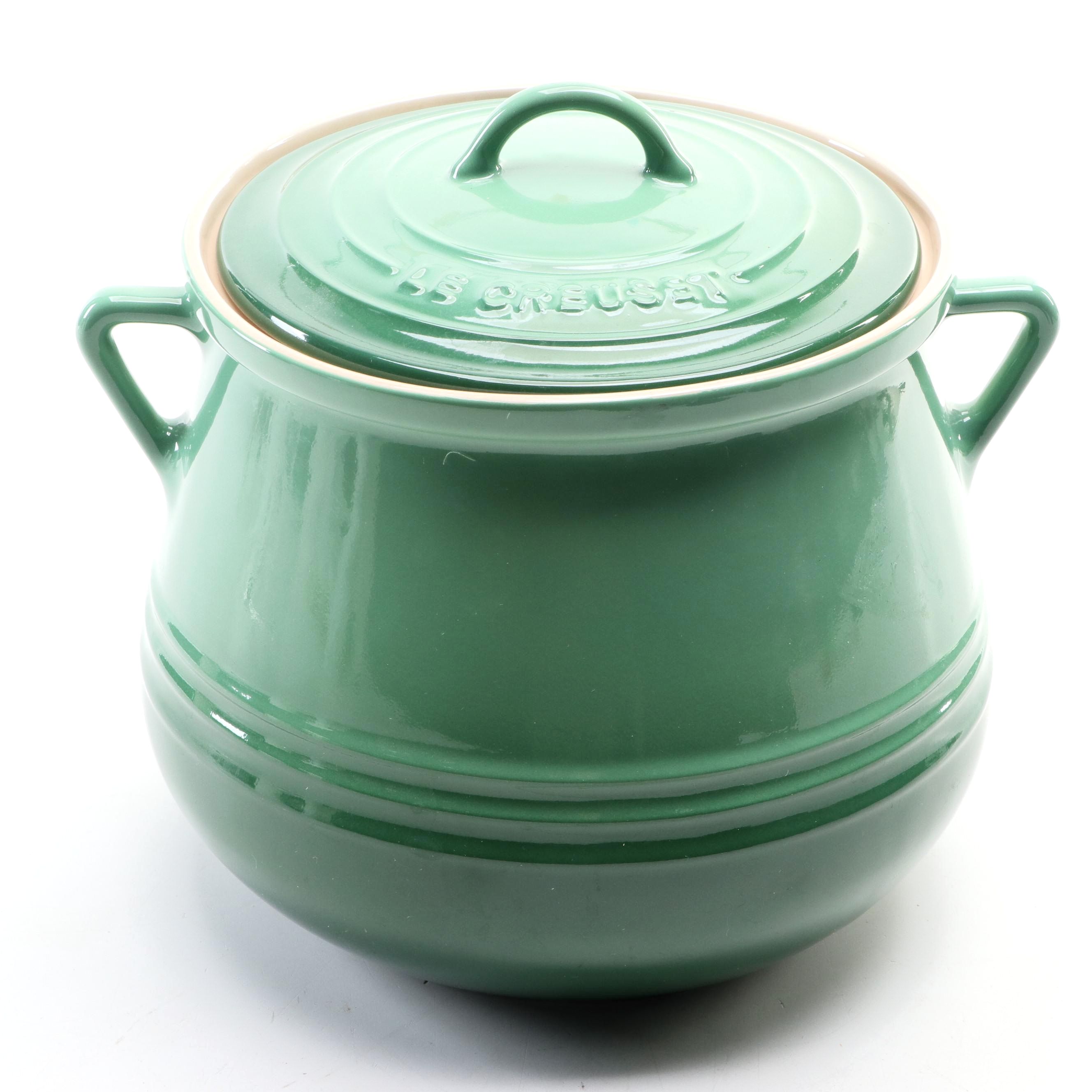 Le Creuset "Heritage" Fennel Green Stoneware Soup Bean Pot