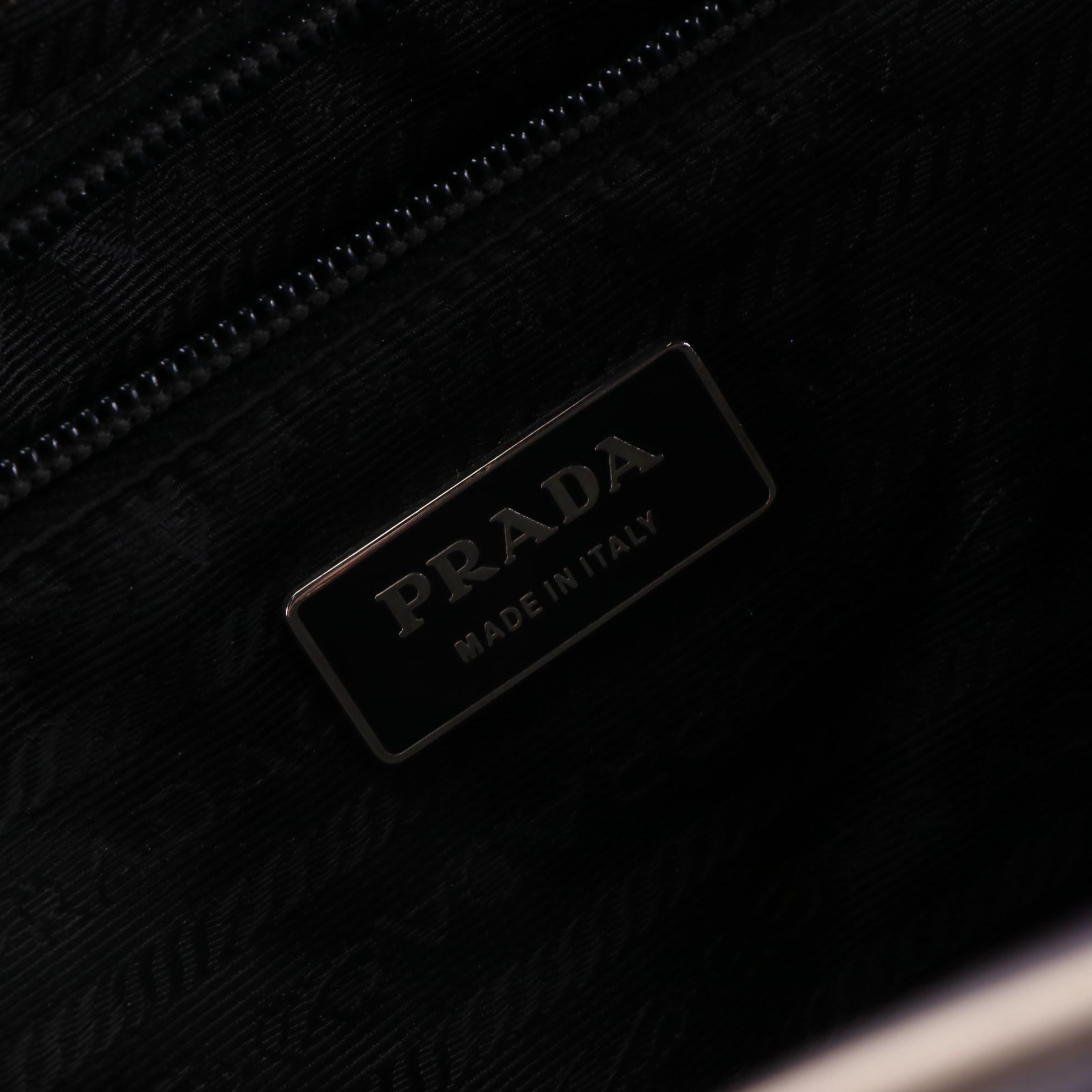 Prada Bowler Bag in Purple Calfskin Smooth, Grained, and Perforated Leather