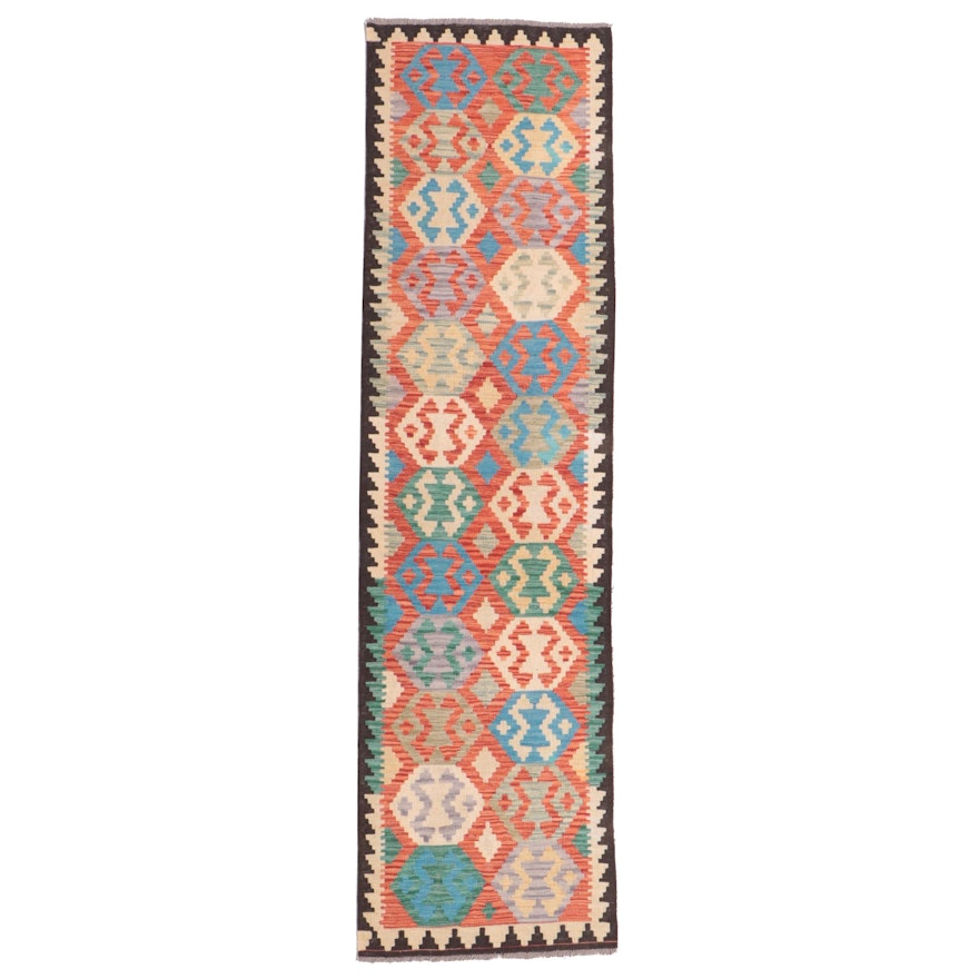 2'8 x 9'10 Hand-Knotted Pakistani Kilim Carpet Runner