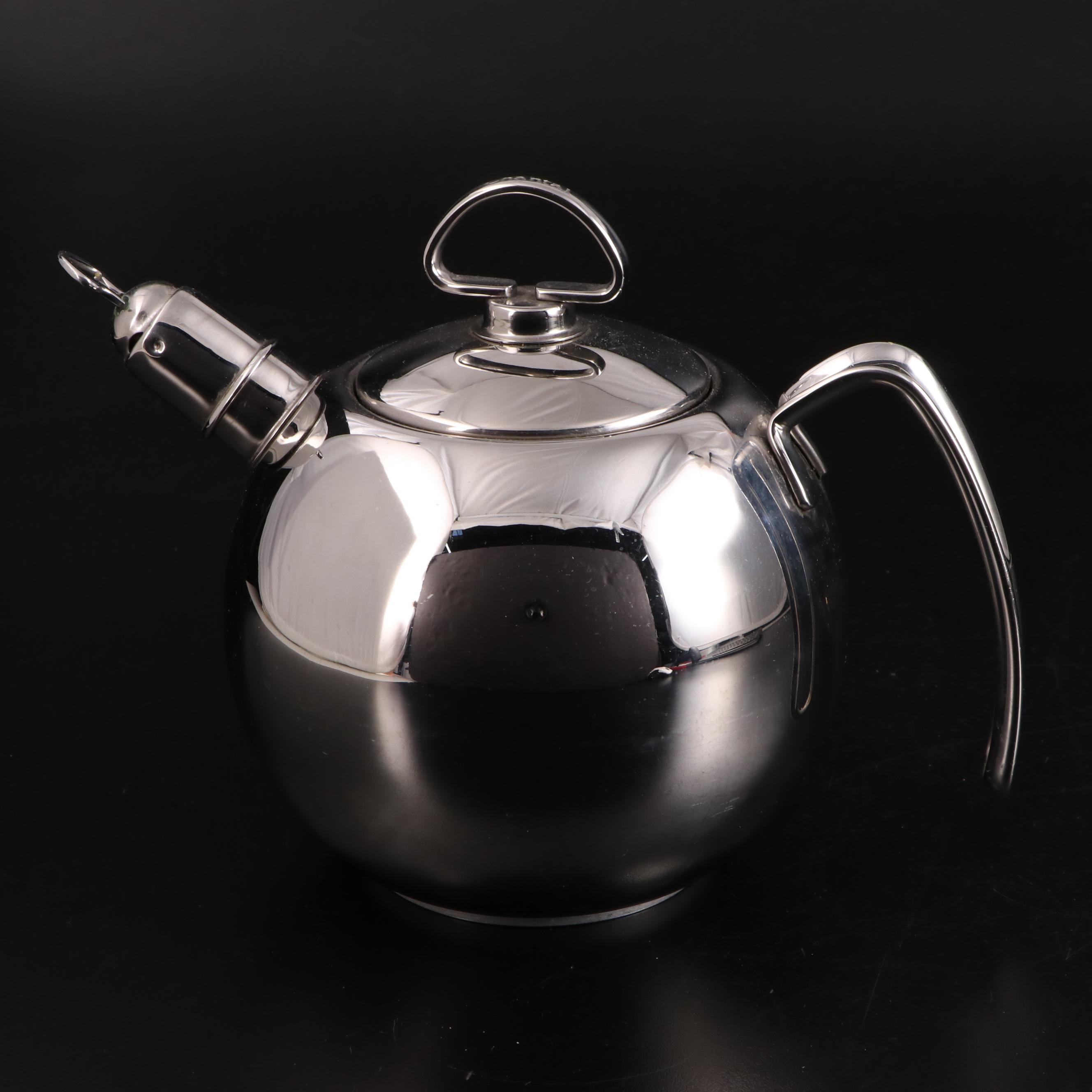 Chantal Stainless Whistling Tea Kettle and Enameled Canister Set