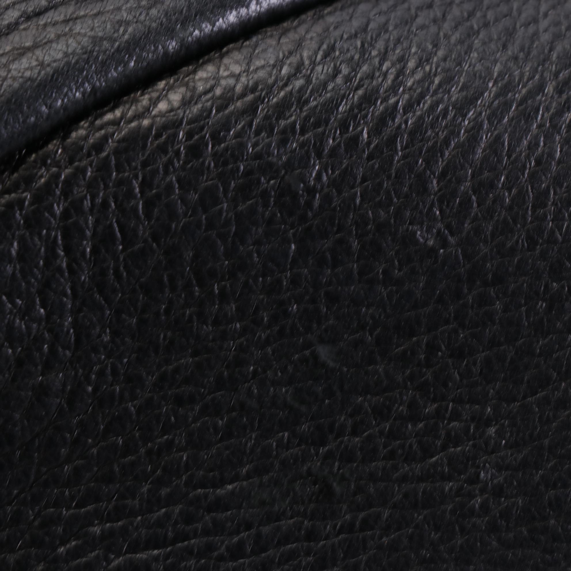 Prada Large Slim Shoulder Tote in Black Deerskin Leather