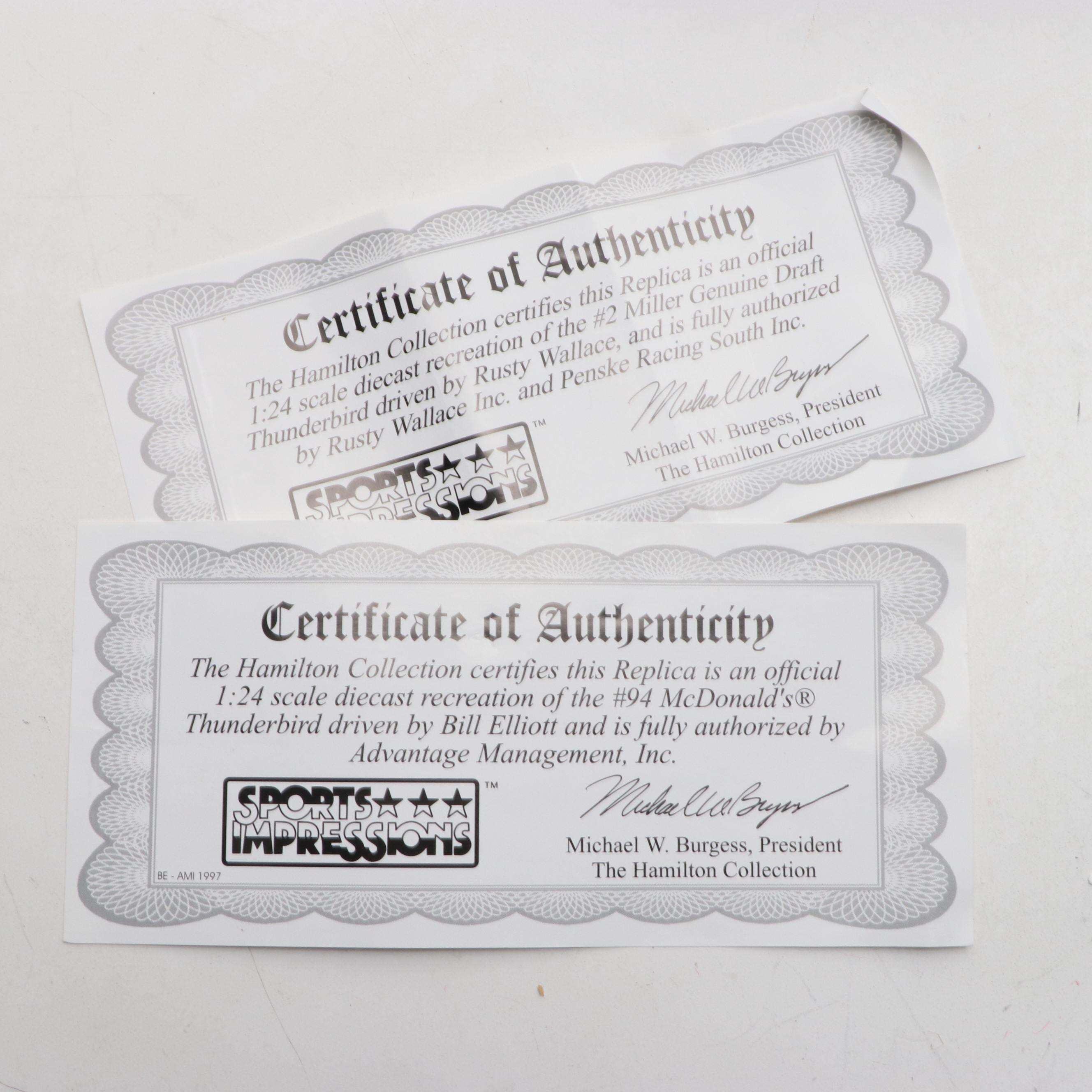 Ertl, More Diecast NASCAR Cars with #46 Bill Elliott McDonalds Thunderbird, More