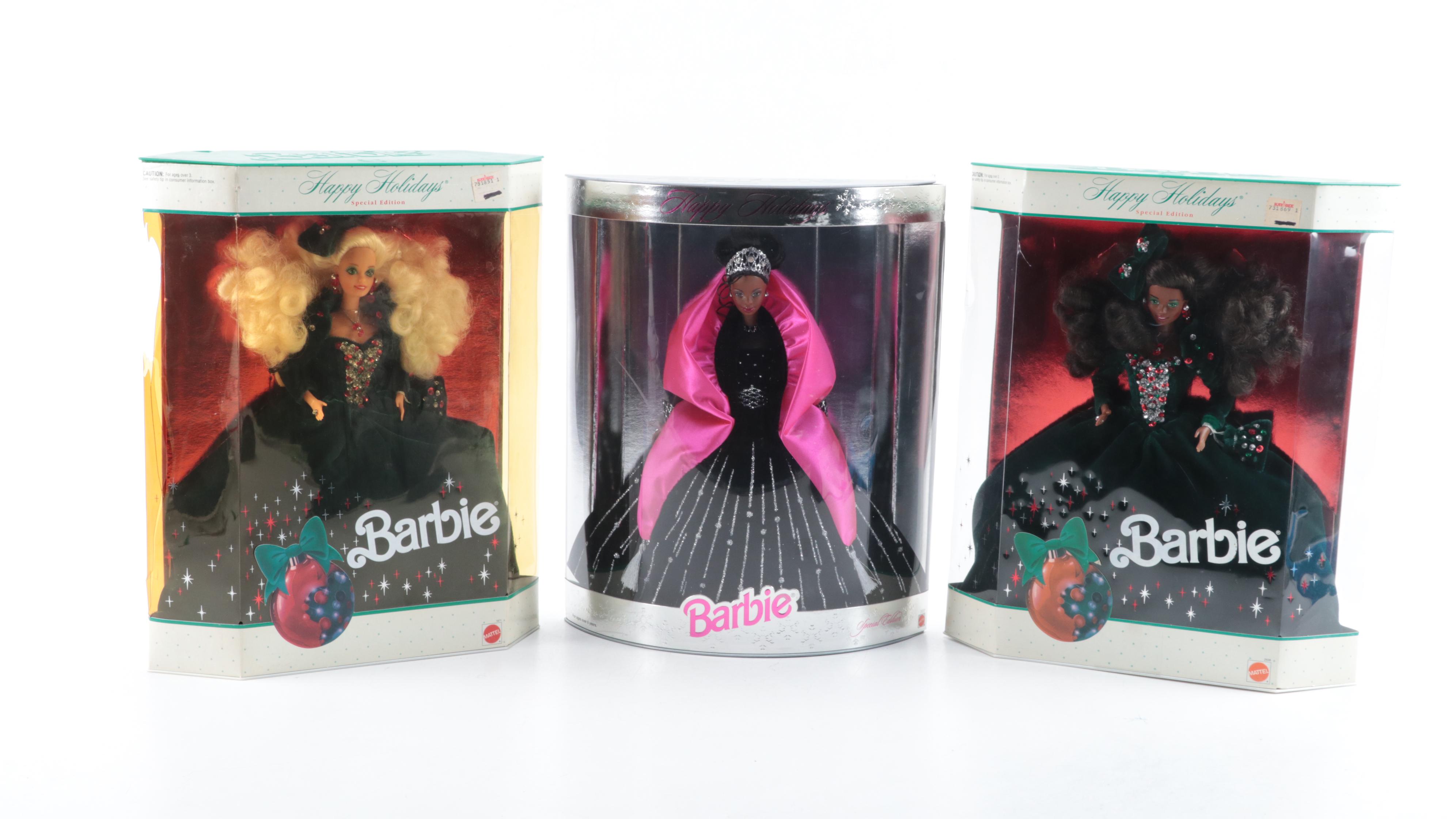 Mattel "Victorian Elegance" with  Special Edition "Happy Holidays" Barbies