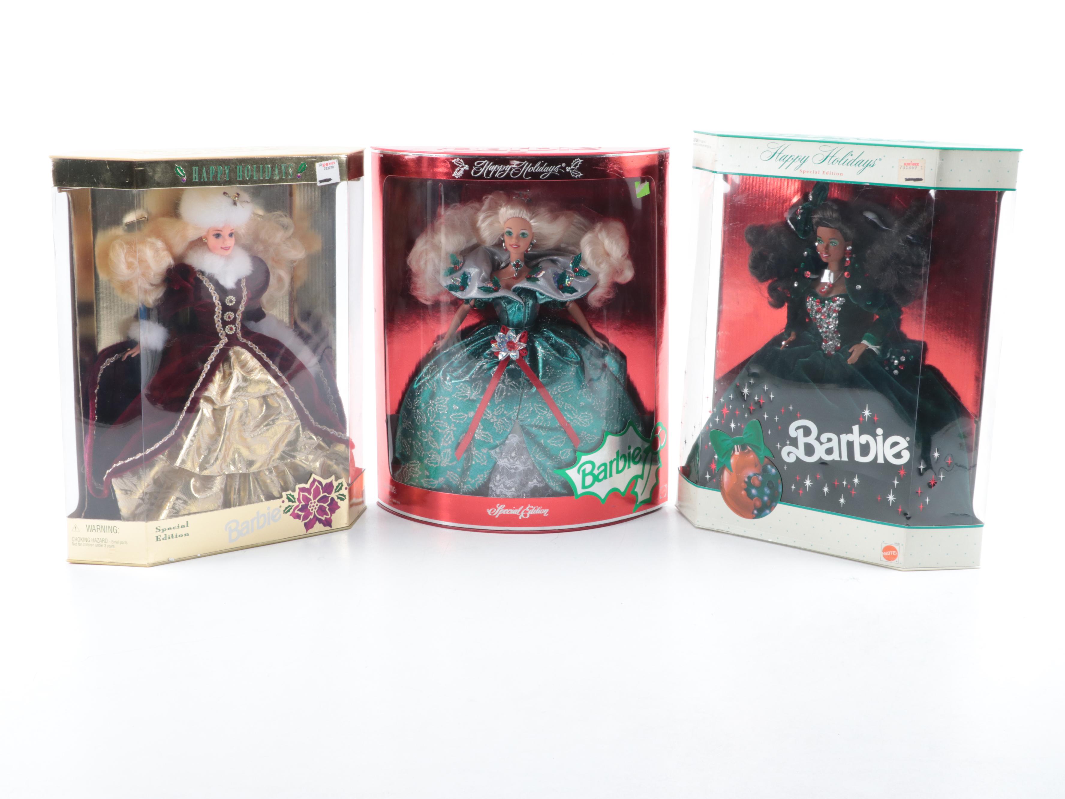 Mattel "Victorian Elegance" with  Special Edition "Happy Holidays" Barbies
