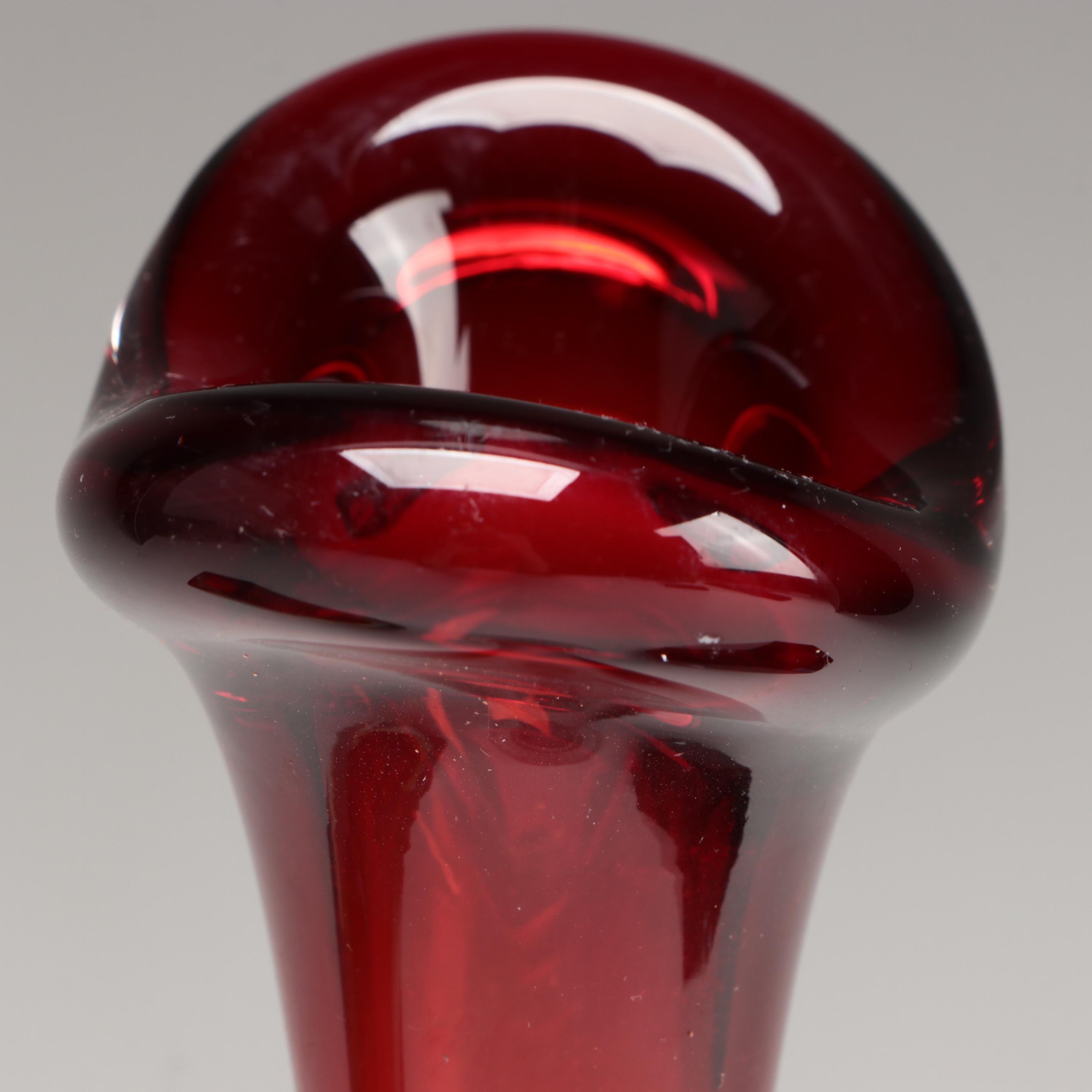 Orrefors Glass Mushrooms with Murano Style Glassware